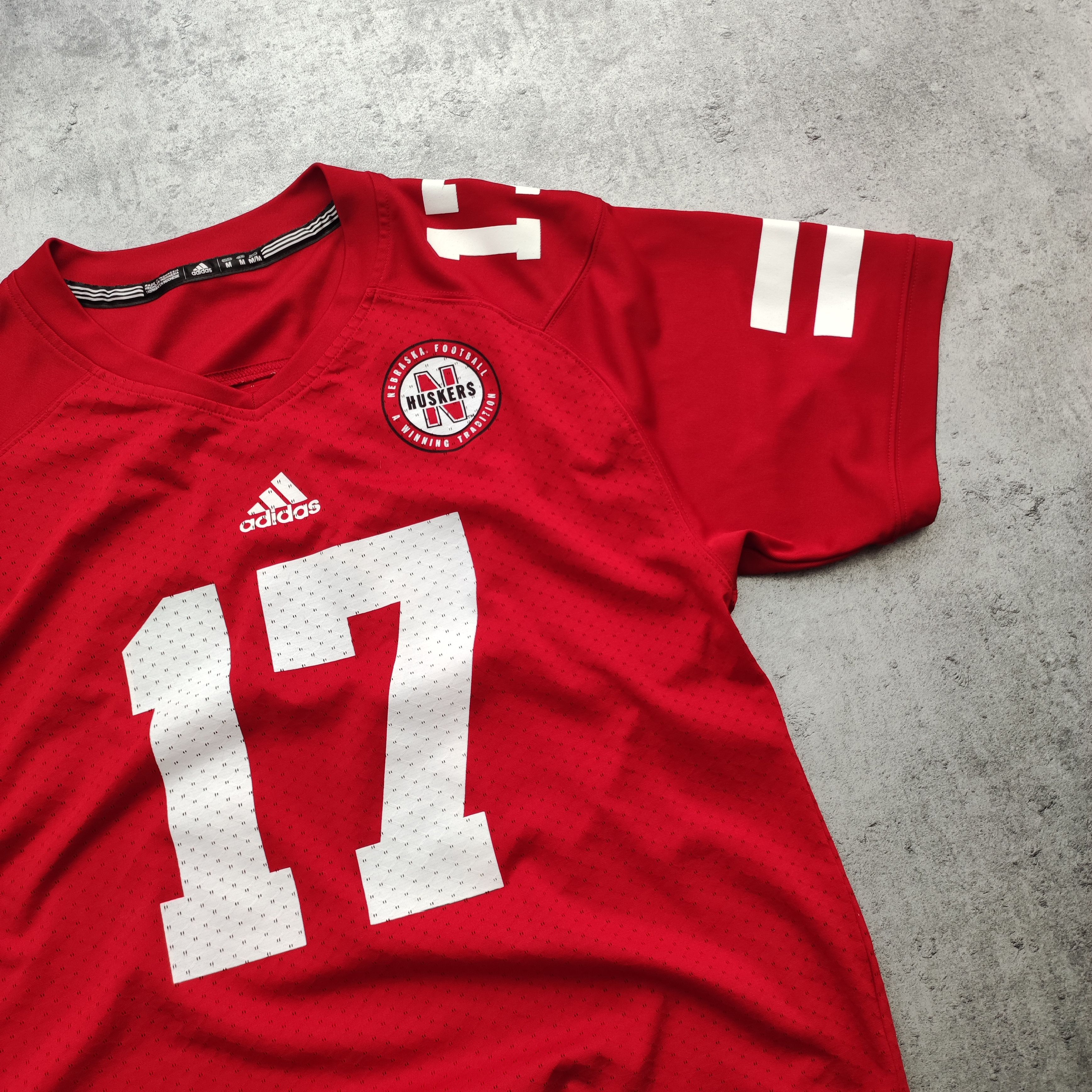 Adidas × NFL × Vintage RARE 90s Nebraska Huskers #17 NFL Football Match Jersey Size US M / EU 48-50 / 2 - 3 Thumbnail