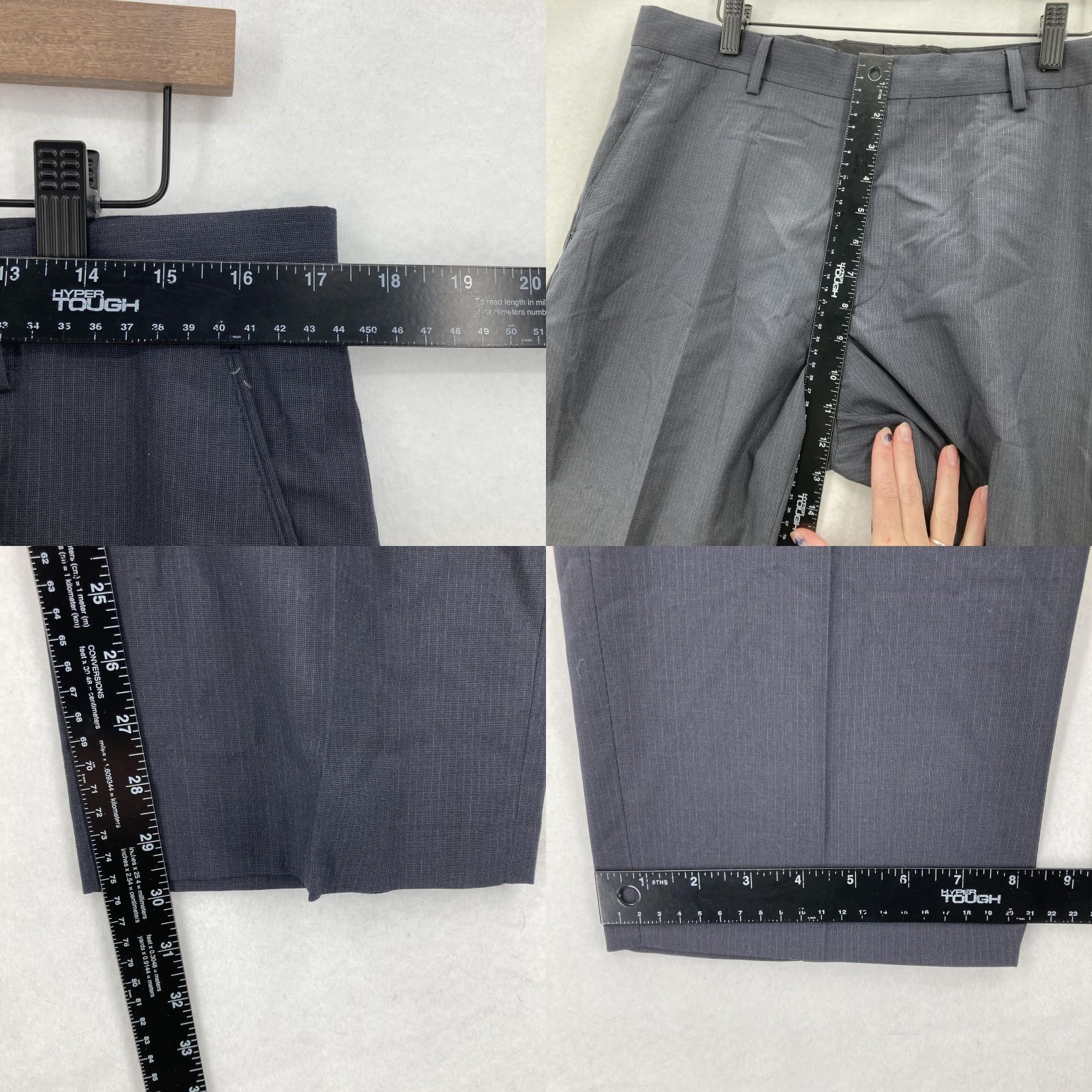 Banana Republic Banana Republic Dress Pants Mens 34x30 Navy Heather Pinstripe Flat Front Lined Size US 34 / EU 50 - 8 Thumbnail