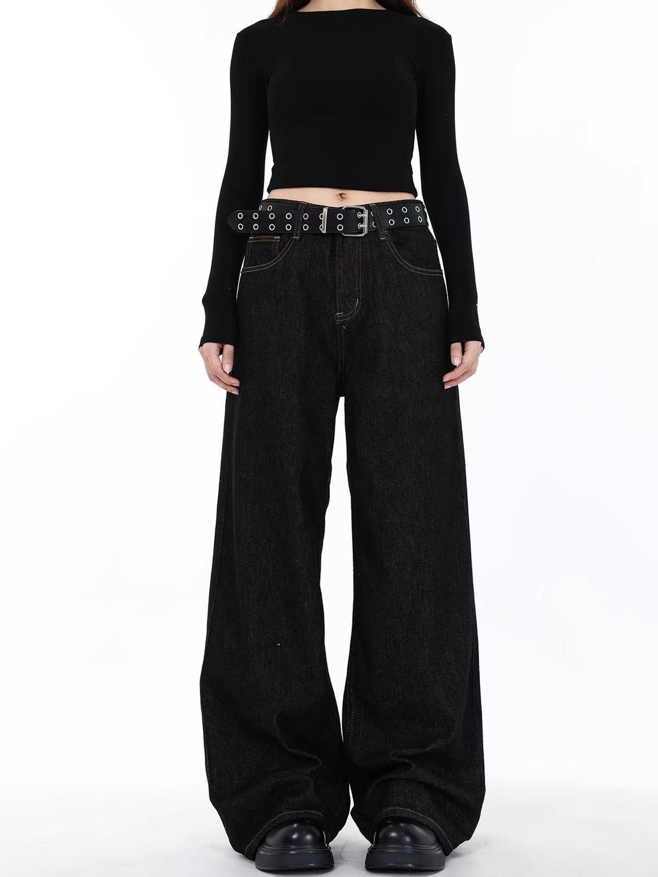 Japanese Brand American retro loose straight leg cleanfit wide-leg jeans Size US 32 / EU 48 - 4 Thumbnail