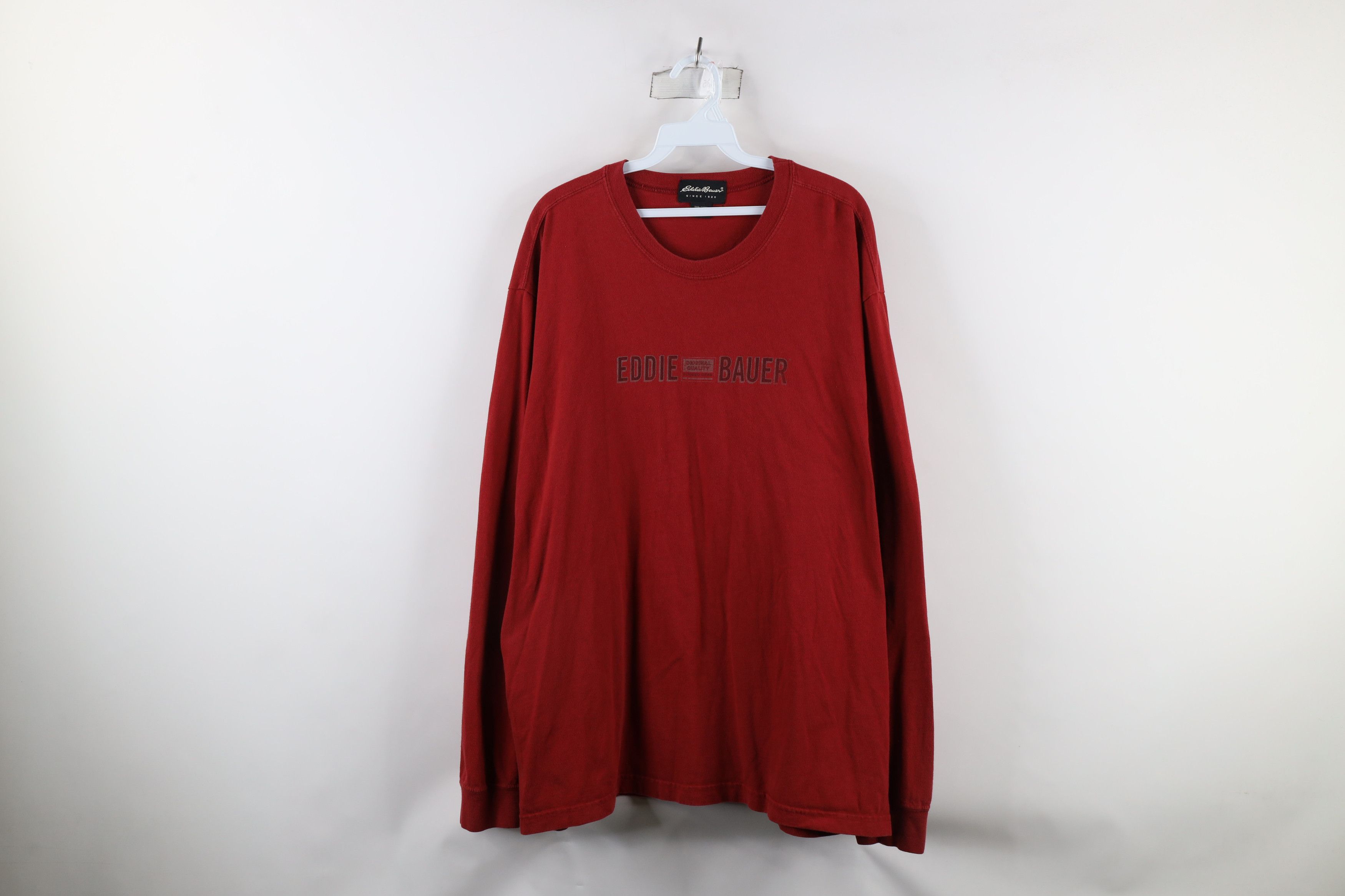 Eddie Bauer × Vintage Vintage 90s Eddie Bauer Out Long Sleeve T-Shirt Red USA Size US XXL / EU 58 / 5 - 1 Thumbnail
