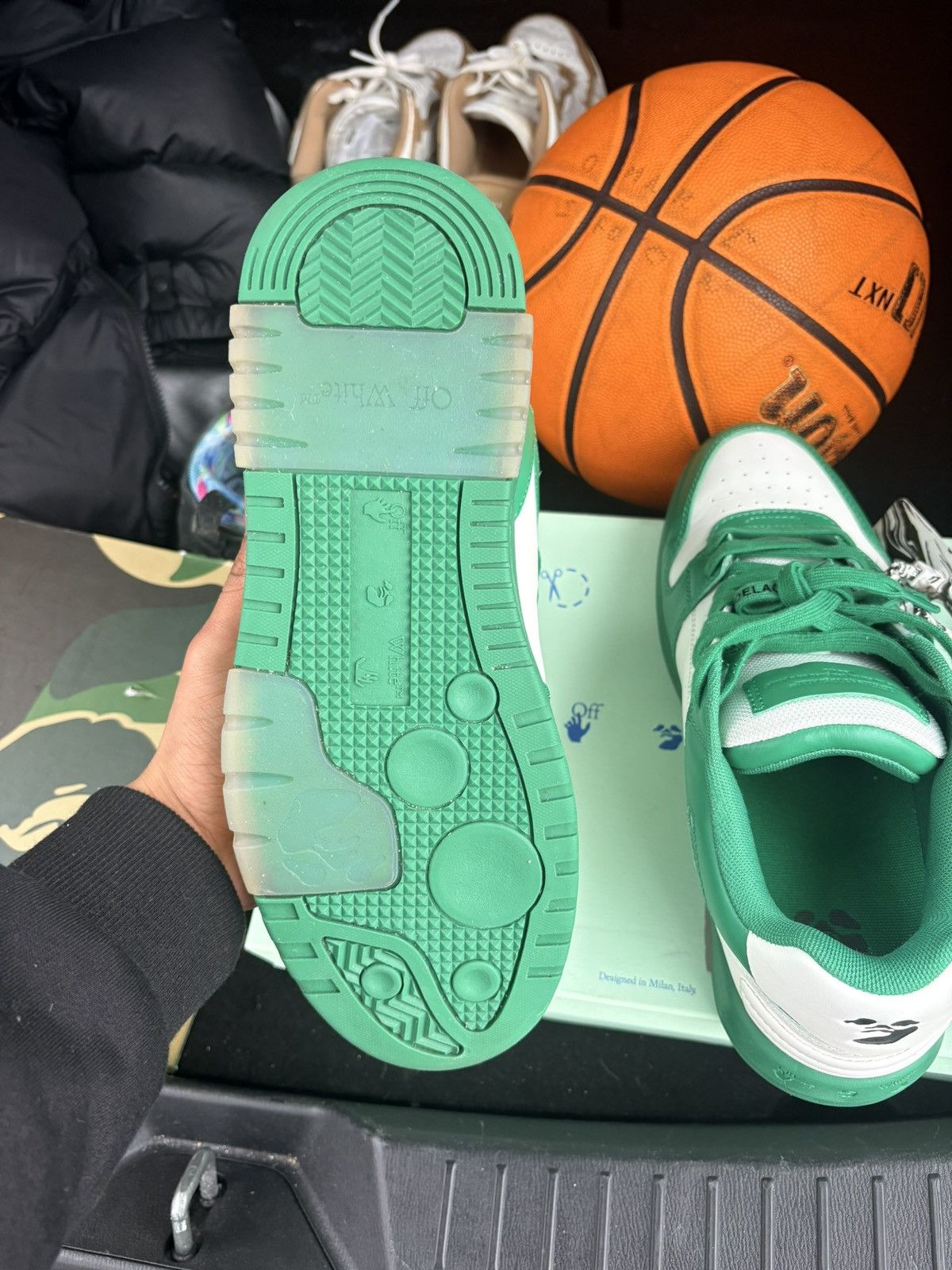 Off-White OFF-WHITE Out of Office Low Top Green Dirty White Size US 9 / EU 42 - 7 Thumbnail