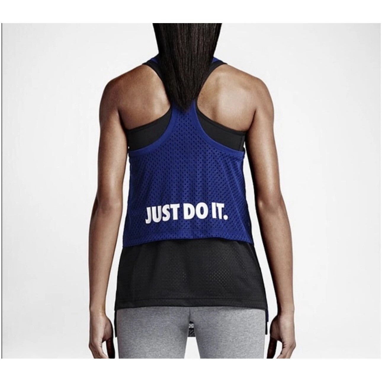 Nike Nike Tank Logo Mesh Overlay JUST DO IT Workout Running Athle Size S / US 4 / IT 40 - 2 Thumbnail