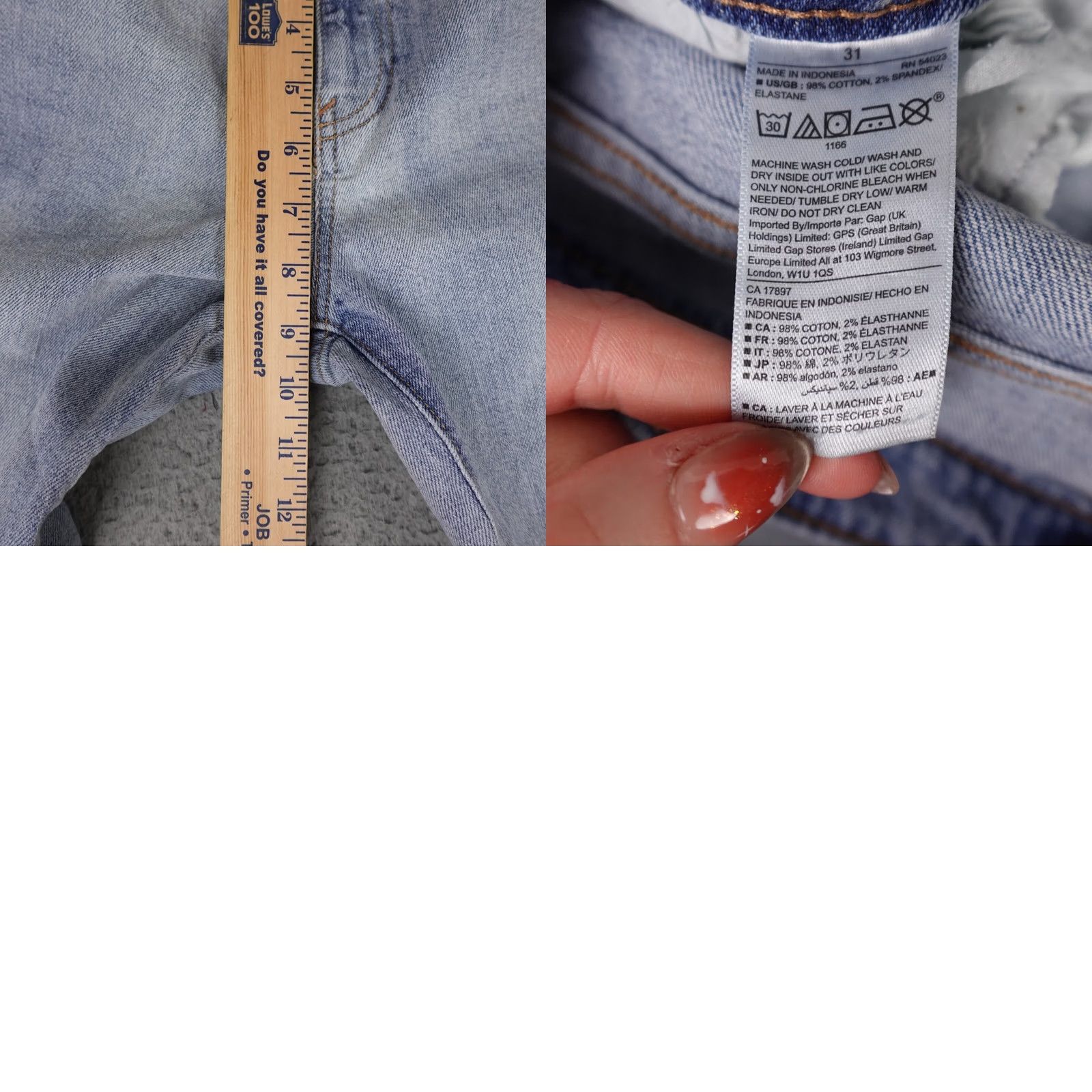 Gap Gap Jeans Womens Size 31 Blue Denim Girlfriend Light Wash Distressed Mom 90s Jeans Womens Regular 31 Blue Distressed 90s Gap Mom Denim Jeans Size 24" / US 00 / IT 34 - 9 Thumbnail