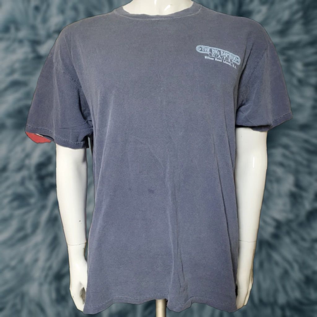Vintage VINTAGE The Big Bamboo Cafe Hilton Head Island SC Mens Large Retro Bar Restaurant T-Shirt Blue 2XL Cotton Short Sleeve Size US XXL / EU 58 / 5 - 1 Thumbnail