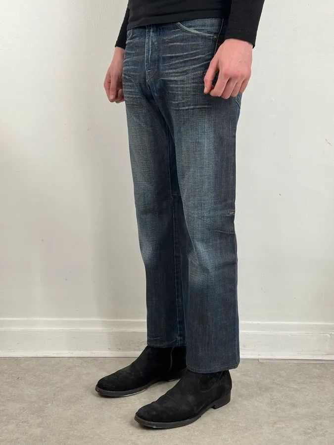 Marithe + Francois Girbaud 2000s Marithé + François Girbaud Navy Faded Rebel Denim Jeans Size US 32 / EU 48 - 3 Thumbnail