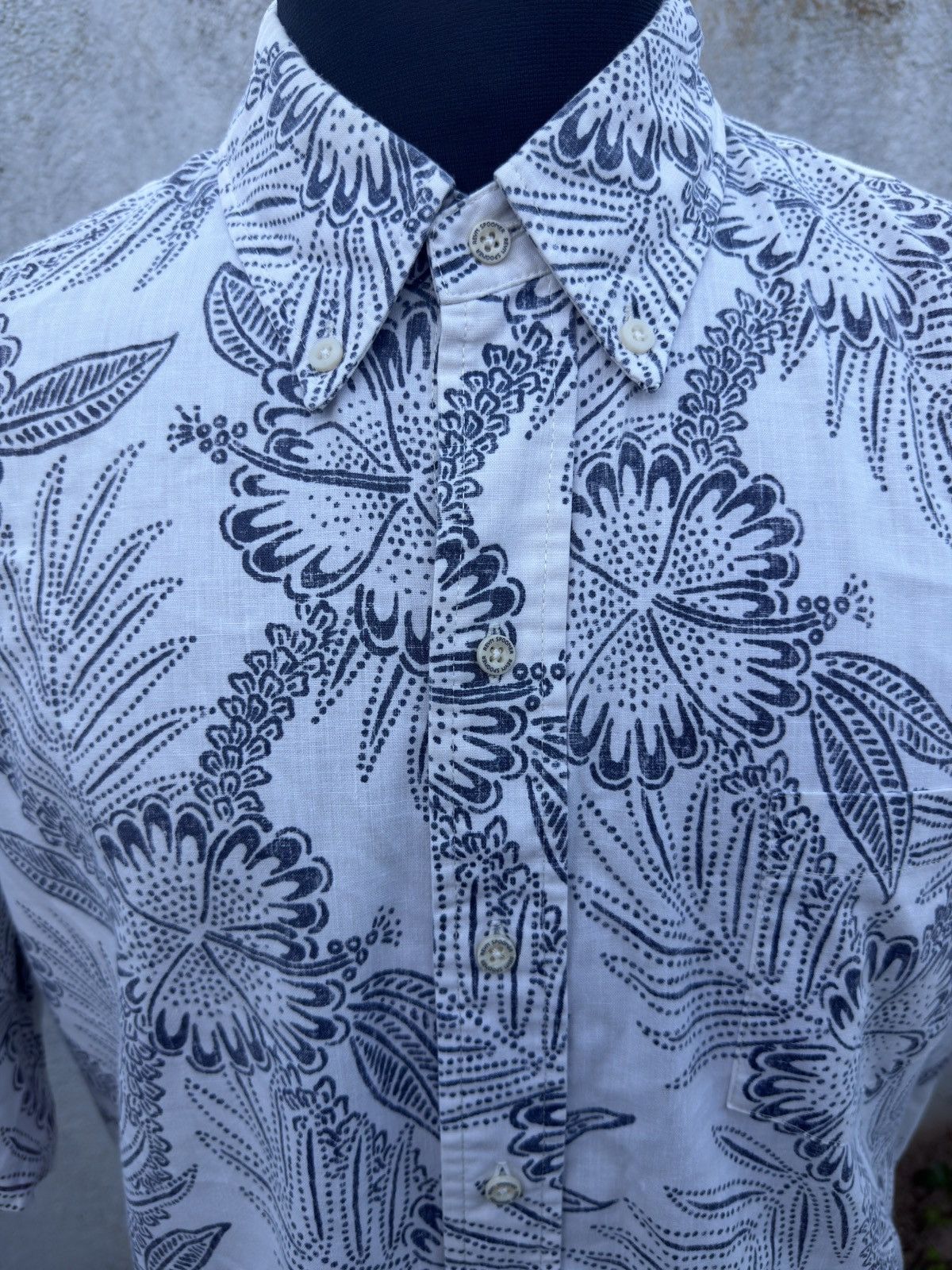 Reyn Spooner PreOwned Reyn Spooner Classic White/Blue Hawaiian Men's L Size US L / EU 52-54 / 3 - 3 Thumbnail