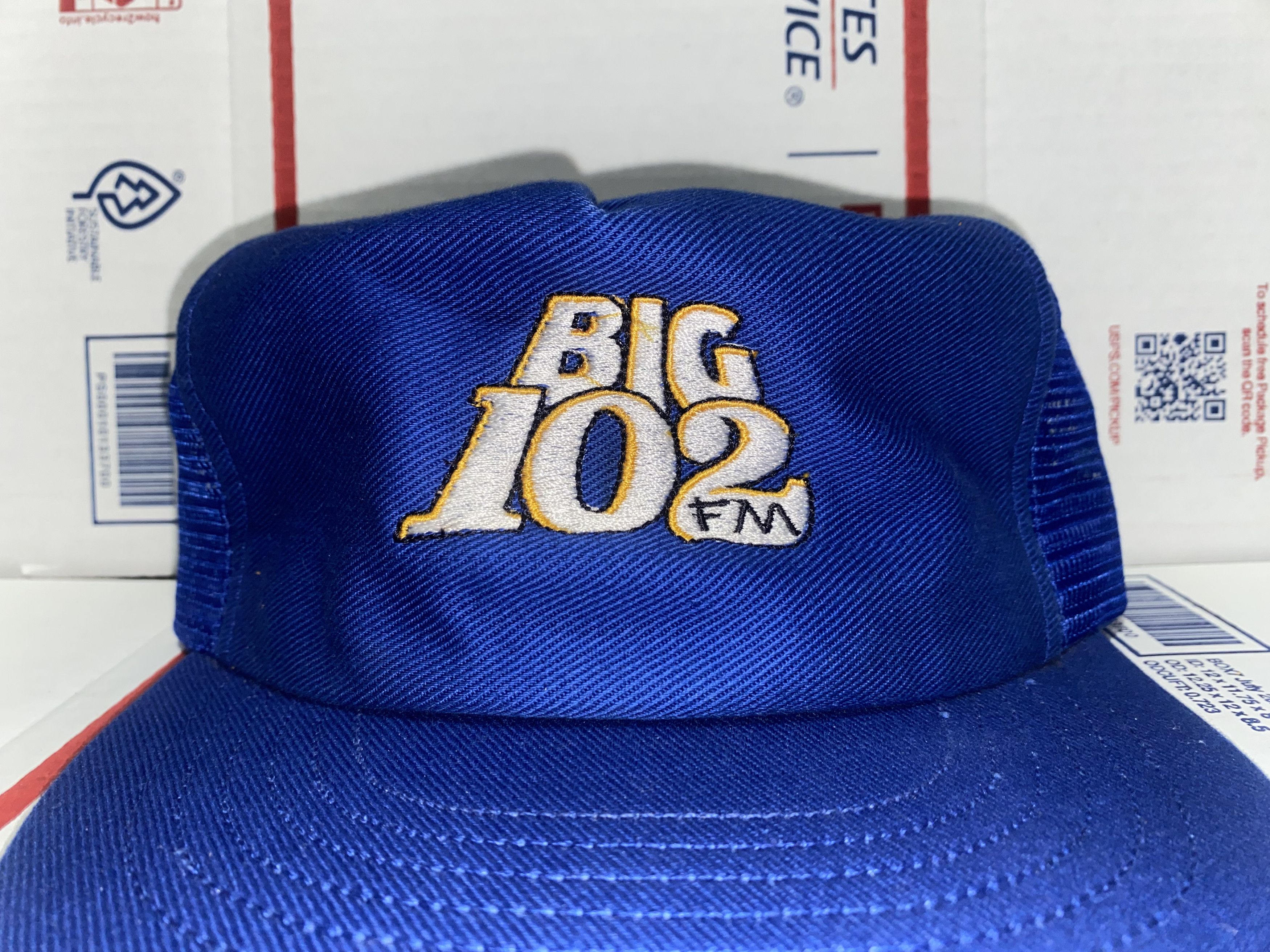 Vintage vtg Made USA Trucker Hat Cap BIG 102 FM radio station Music Size ONE SIZE - 2 Thumbnail