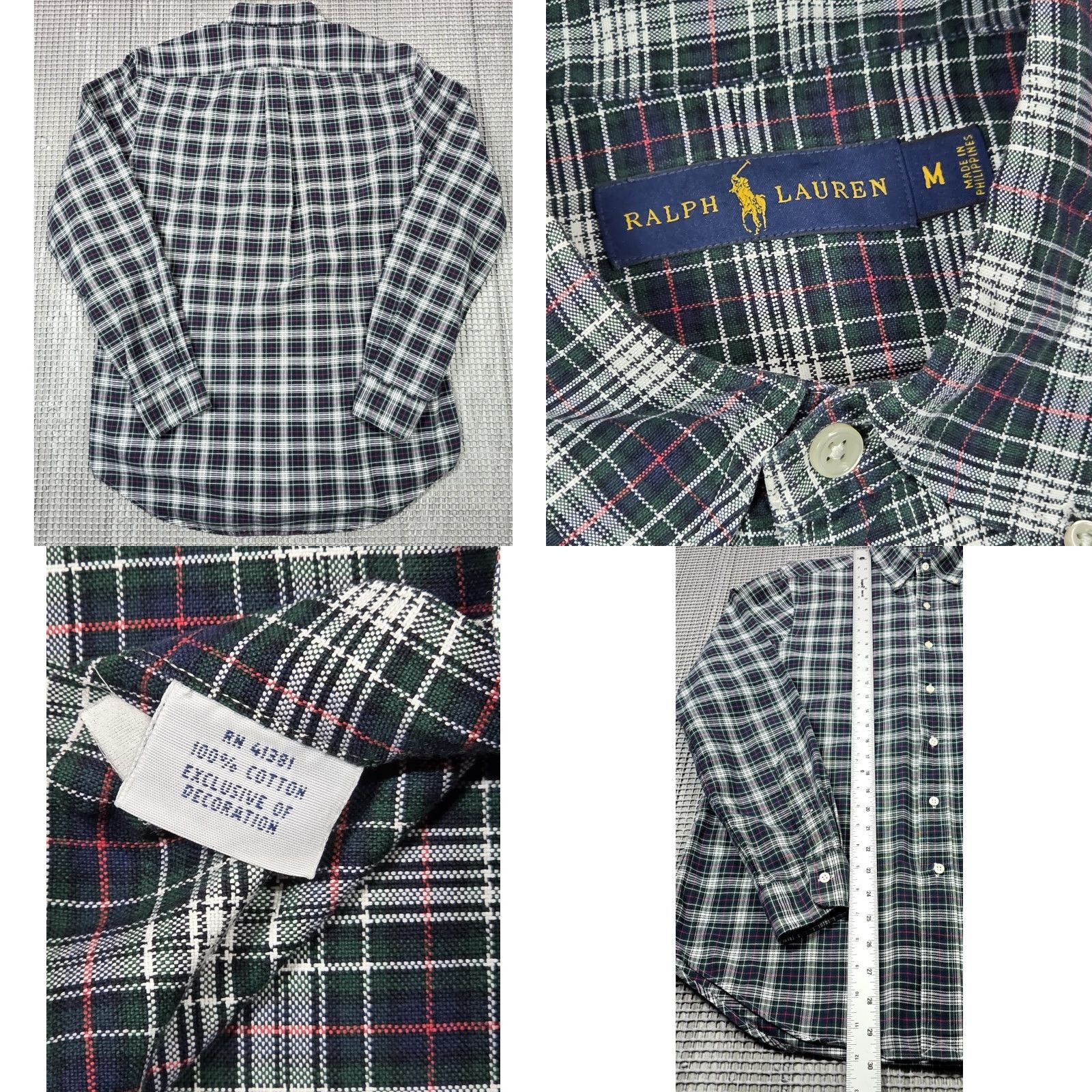 Polo Ralph Lauren Polo Ralph Lauren Button-Up Shirt M Multicolor Plaid Long Sleeve Oxfor d Oxford Iconic OCBD Size US M / EU 48-50 / 2 - 8 Thumbnail
