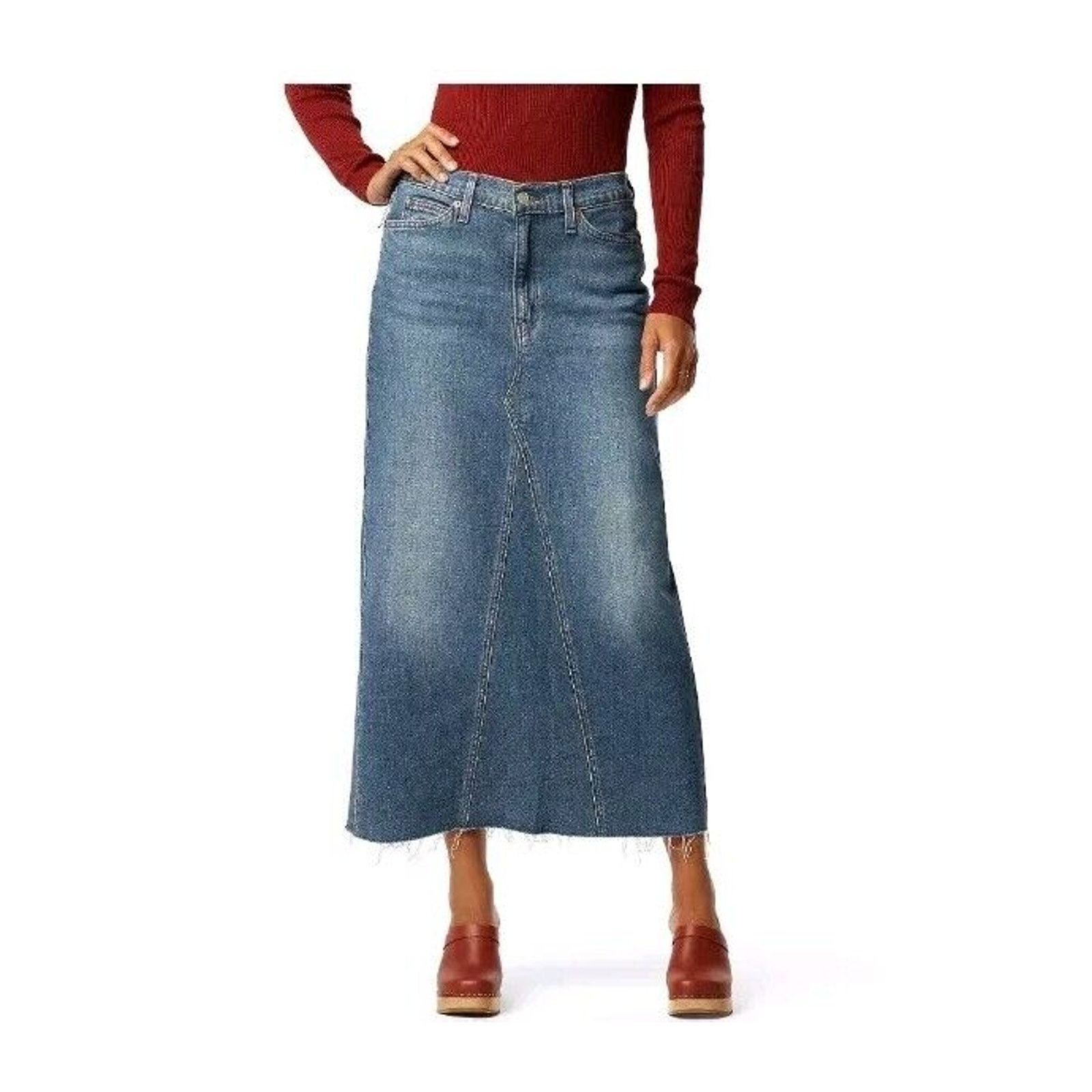 Levi's Levi Strauss Signature Mid Rise Blue Maxi Skirt Size 6 W28 Size 28" / US 6 / IT 42 - 1 Thumbnail