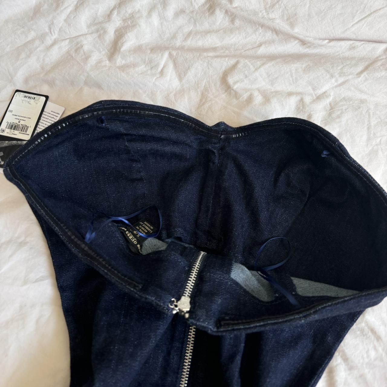 Guess Navy blue denim sweetheart neckline bodycon mini dress Size S / US 4 / IT 40 - 4 Thumbnail