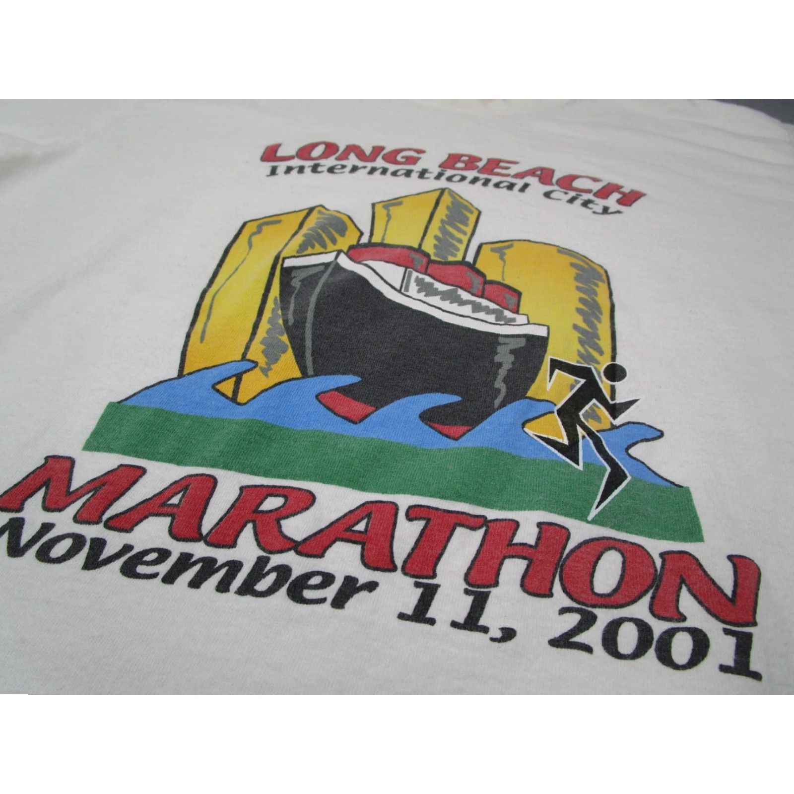 Doublet VINTAGE All Sport T-Shirt Men Large White Marathon 2001 Double Sided Graphic Y2K Sports Size US L / EU 52-54 / 3 - 2 Thumbnail