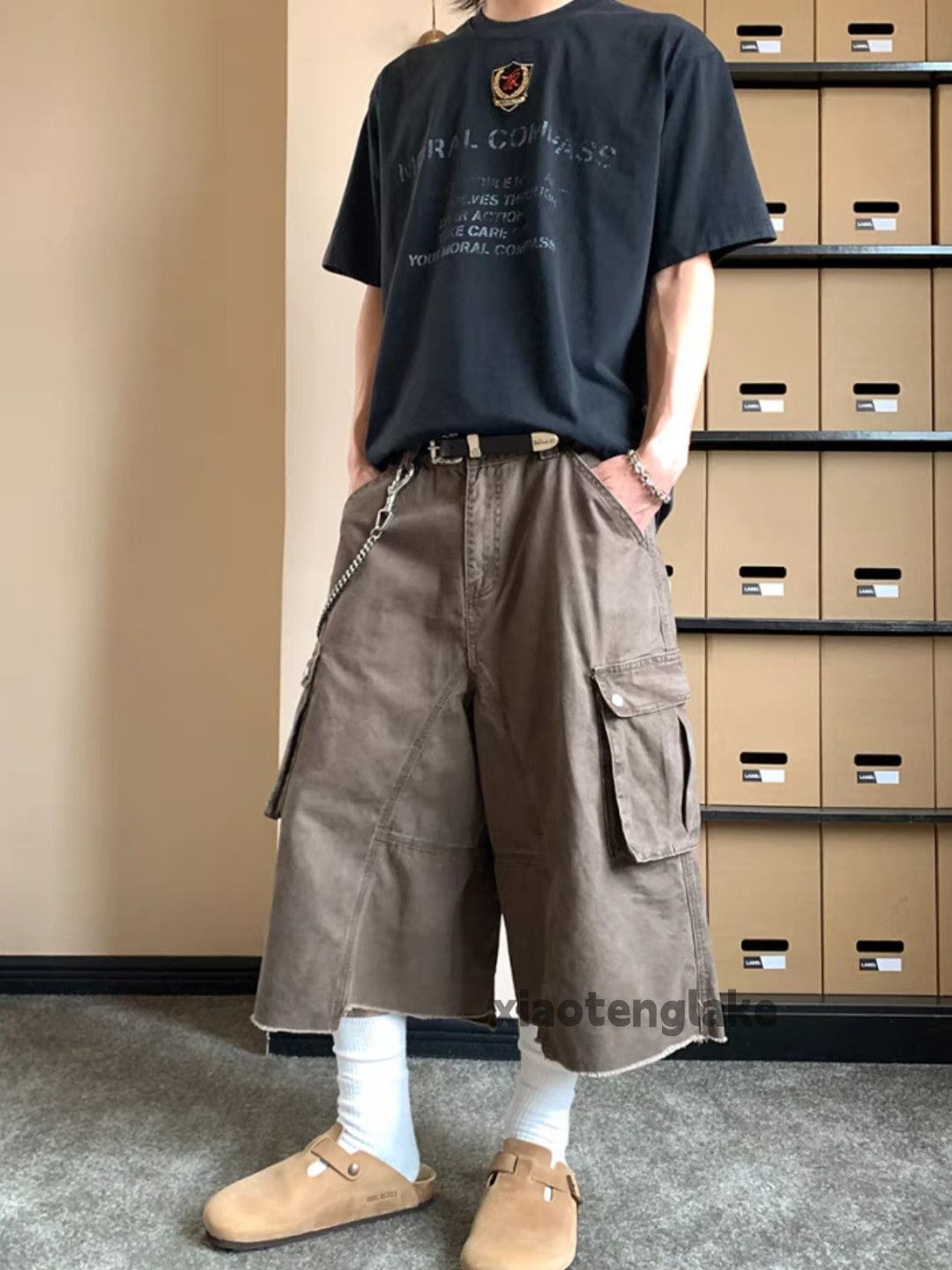 Designer × Japanese Brand × Vintage Unisex utility loose baggy hiphop carpenter work shorts Size US 32 / EU 48 - 7 Thumbnail