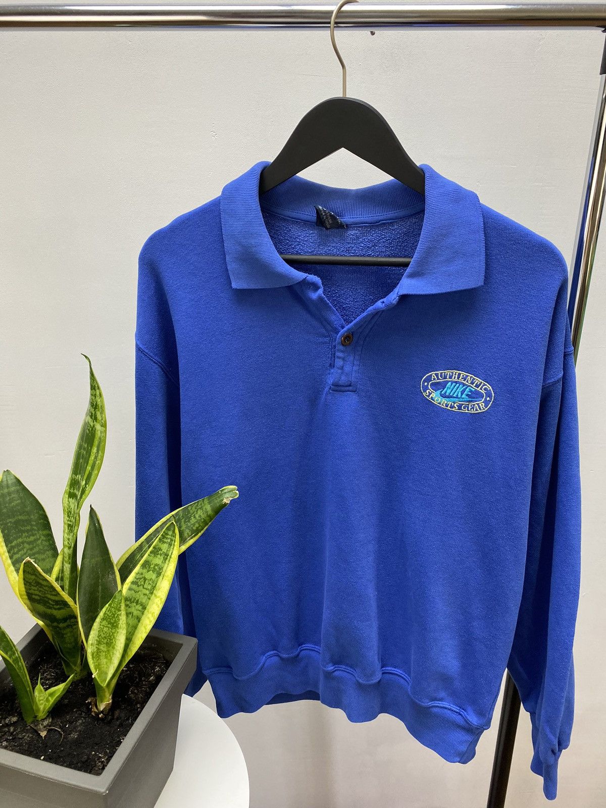 Nike × Vintage RARE Vintage 80s Nike Longsleeve Collared Polo T Shirt Size US M / EU 48-50 / 2 - 5 Thumbnail