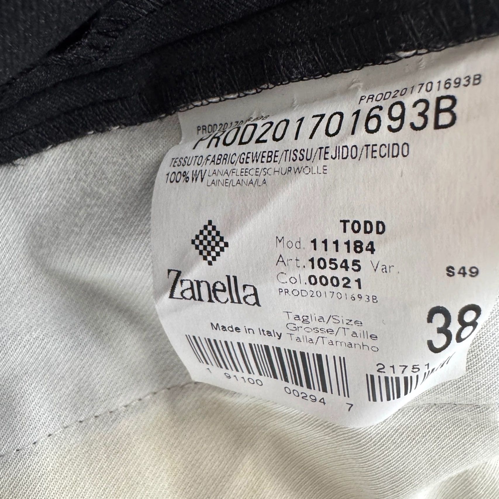 Zanella Zanella Todd 100% Virgin Wool Dress Pants Mens 38 Charcoal Gray Flat Front Italy Size US 40 / EU 56 - 4 Thumbnail