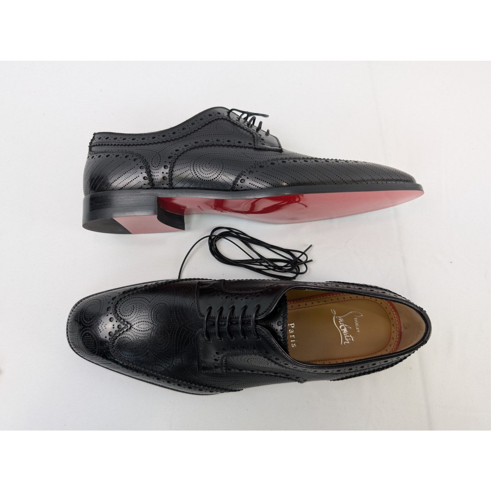 Christian Louboutin o1rshd1 Grave black calf leather derby shoe Boots in Black Size US 8 / EU 41 - 1 Thumbnail