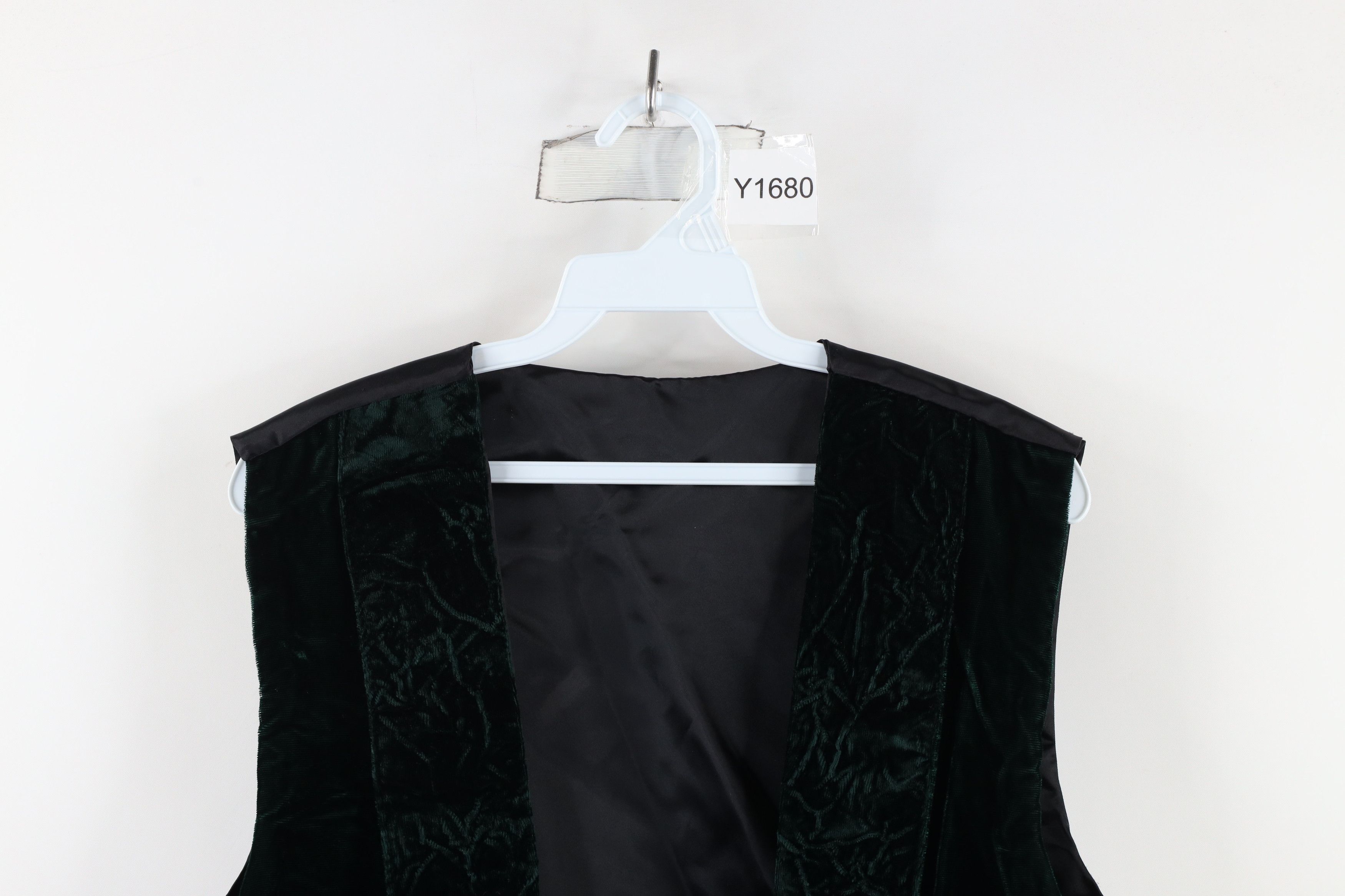 Vintage Vintage 90s Streetwear Crushed Velvet Velour Vest Green USA Size L / US 10 / IT 46 - 2 Thumbnail