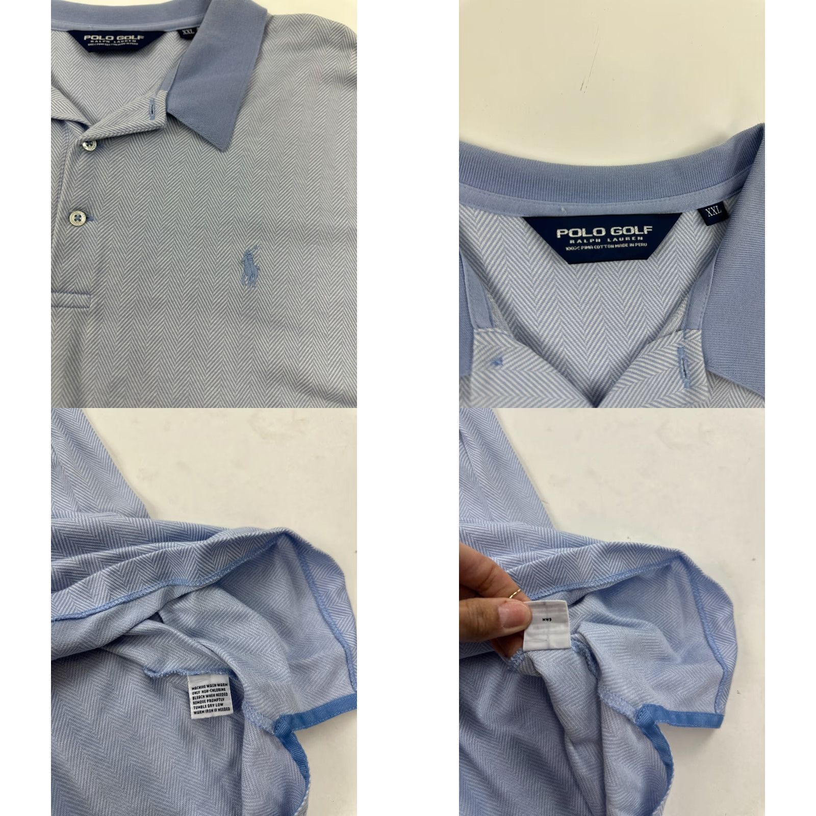 Polo Ralph Lauren Polo Ralph Lauren Polo Shirt Mens 2XL Blue Golf Pima Cotton High Low Slit Collar Shirt Size US XXL / EU 58 / 5 - 8 Thumbnail
