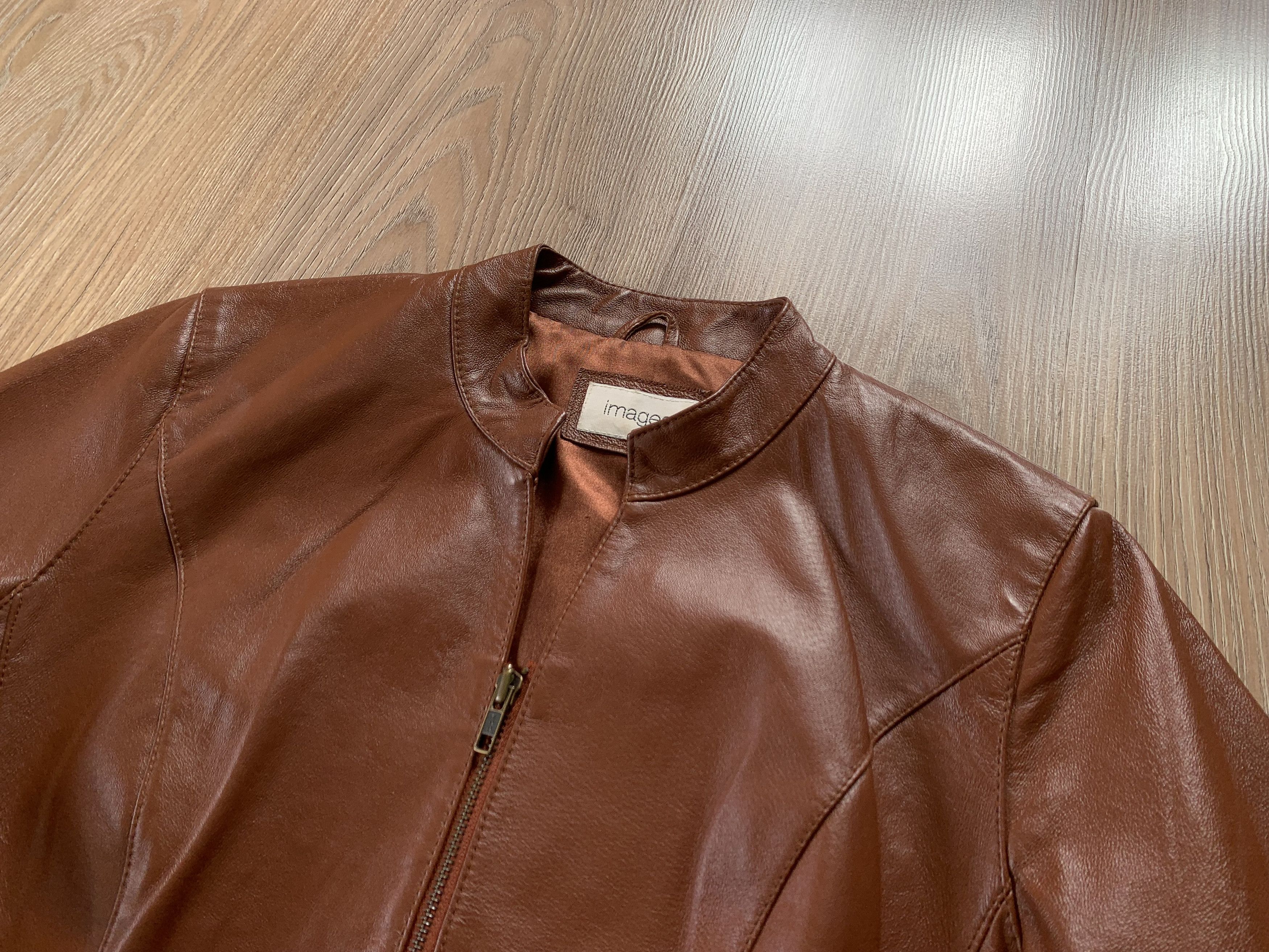 Designer Vintage Images Leather Brown Women’s Jacket Size M / US 6-8 / IT 42-44 - 4 Thumbnail