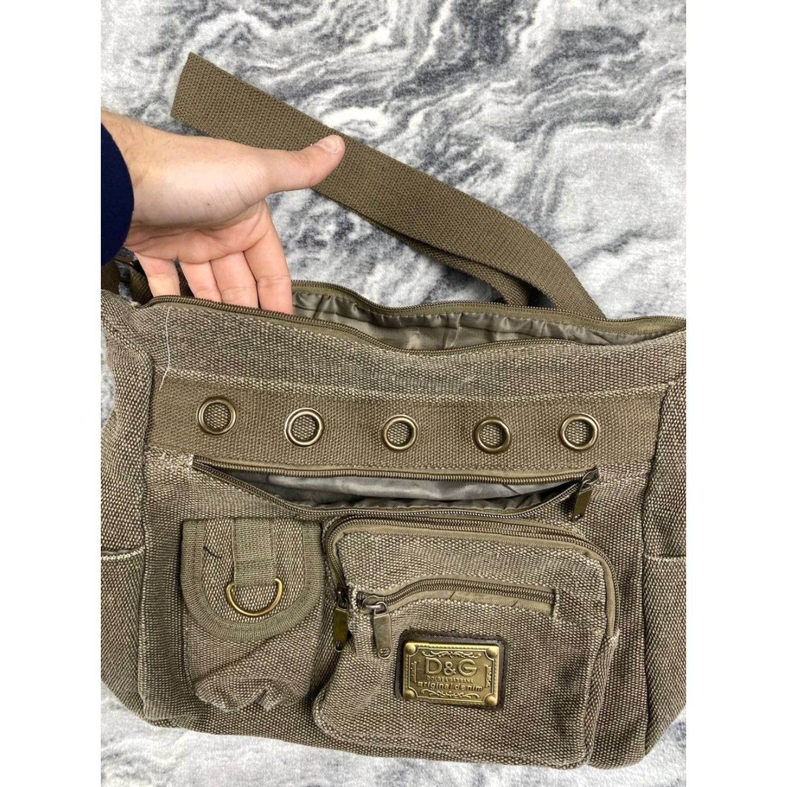 Dolce & Gabbana VINTAGE Dolce&Gabbana DG Logo Bag Shoulder Bag Brown Leather Canvas Medium Women Size ONE SIZE - 7 Thumbnail