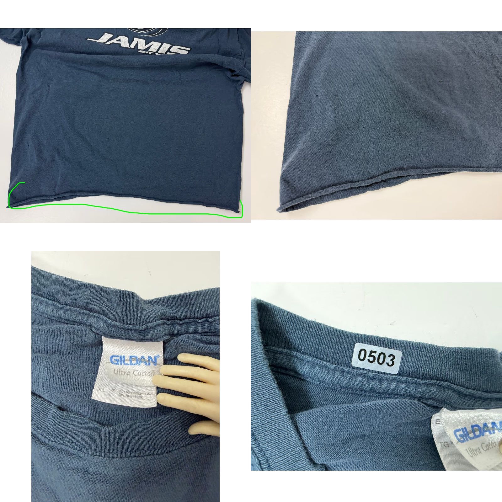 Gildan VINTAGE Y2K Jamis Bicycles T-Shirt (Men's XL) - Blue Cotton Jersey Short Sleeve Crew Neck, Grunge, Hipster, Outdoor, Sports, Lightweight, Logo, 2000s Size US XL / EU 56 / 4 - 9 Thumbnail
