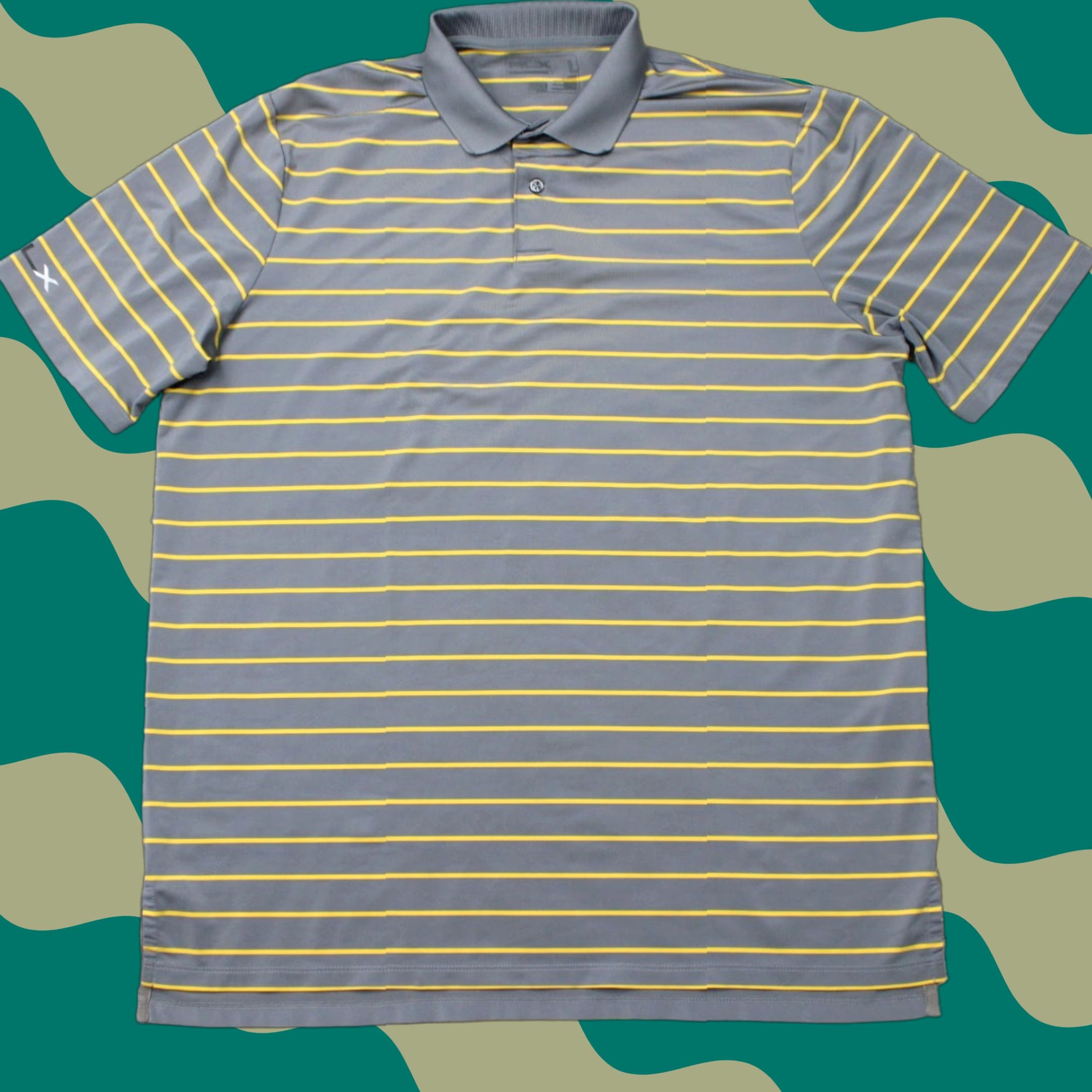 RLX Ralph Lauren RLX Ralph Lauren Polo Shirt Mens Large Gray/Yellow Striped Stretch Short Sleeve Polo Shirt Size US L / EU 52-54 / 3 - 1 Thumbnail