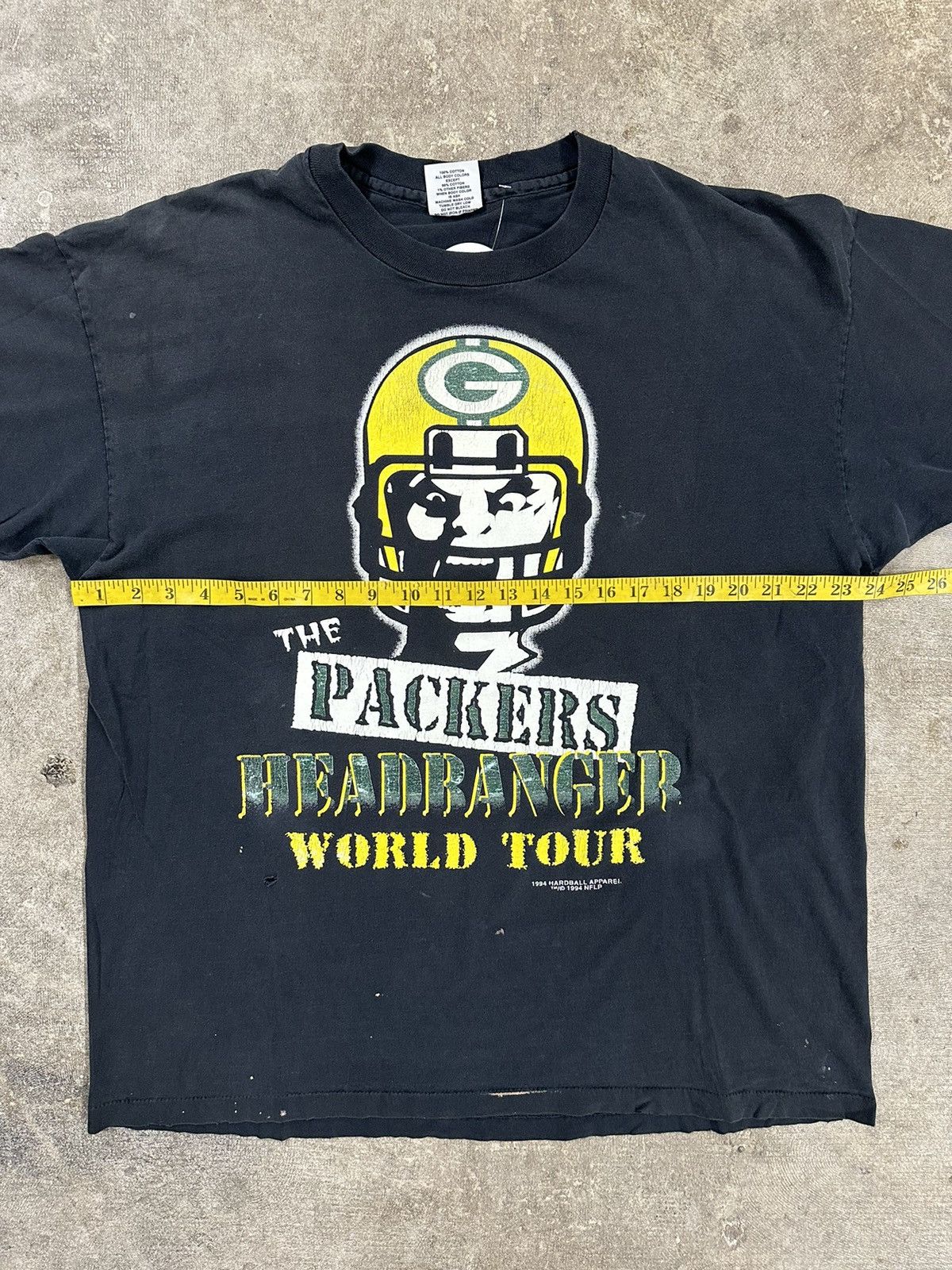 Vintage Vintage 90s Green Bay Packers Headbangers Tour T-Shirt Size US XL / EU 56 / 4 - 15 Thumbnail