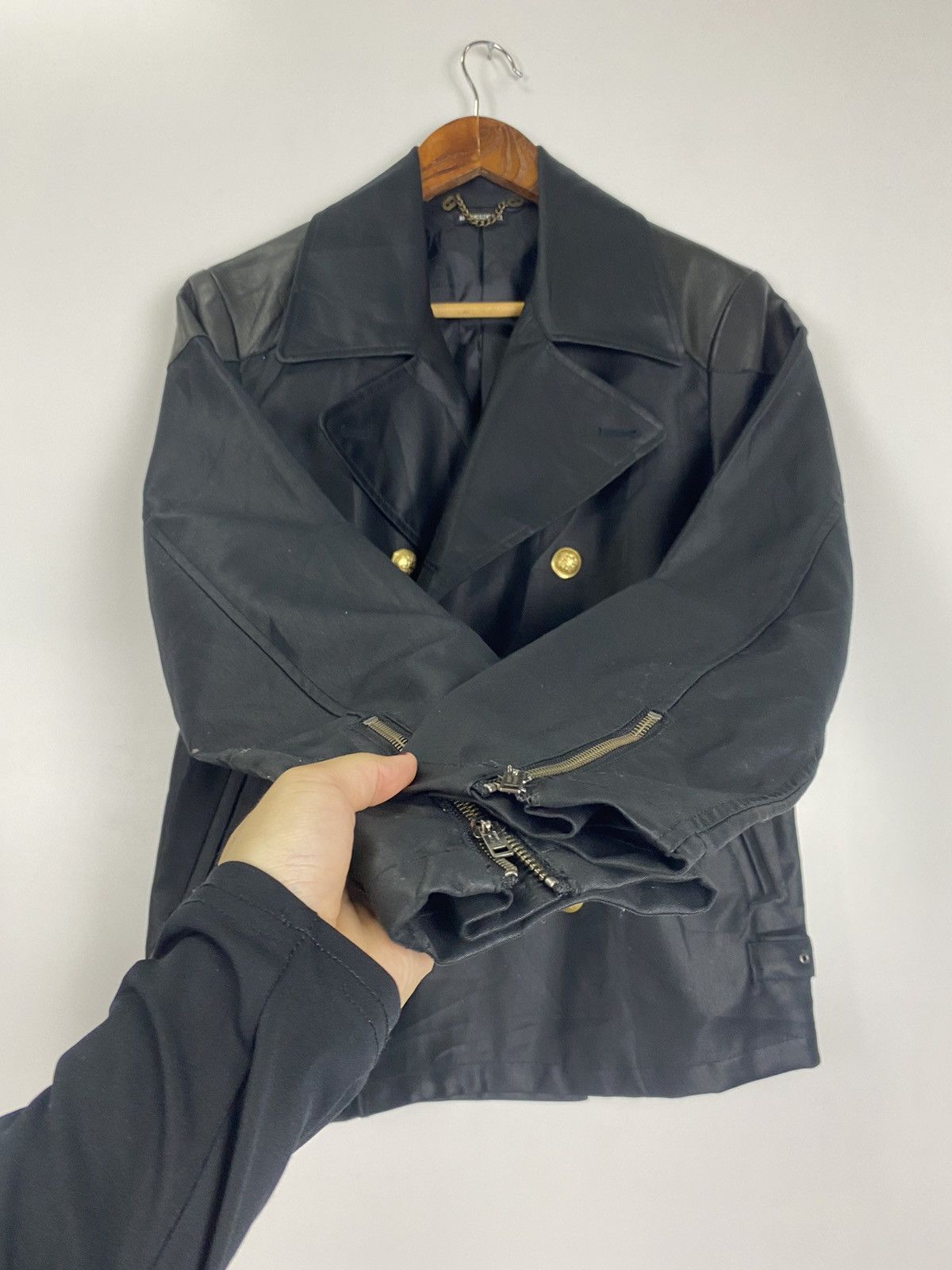 Ann Demeulemeester Ann Demeulemeester shoulder leather Jacket nice design Size US M / EU 48-50 / 2 - 9 Thumbnail