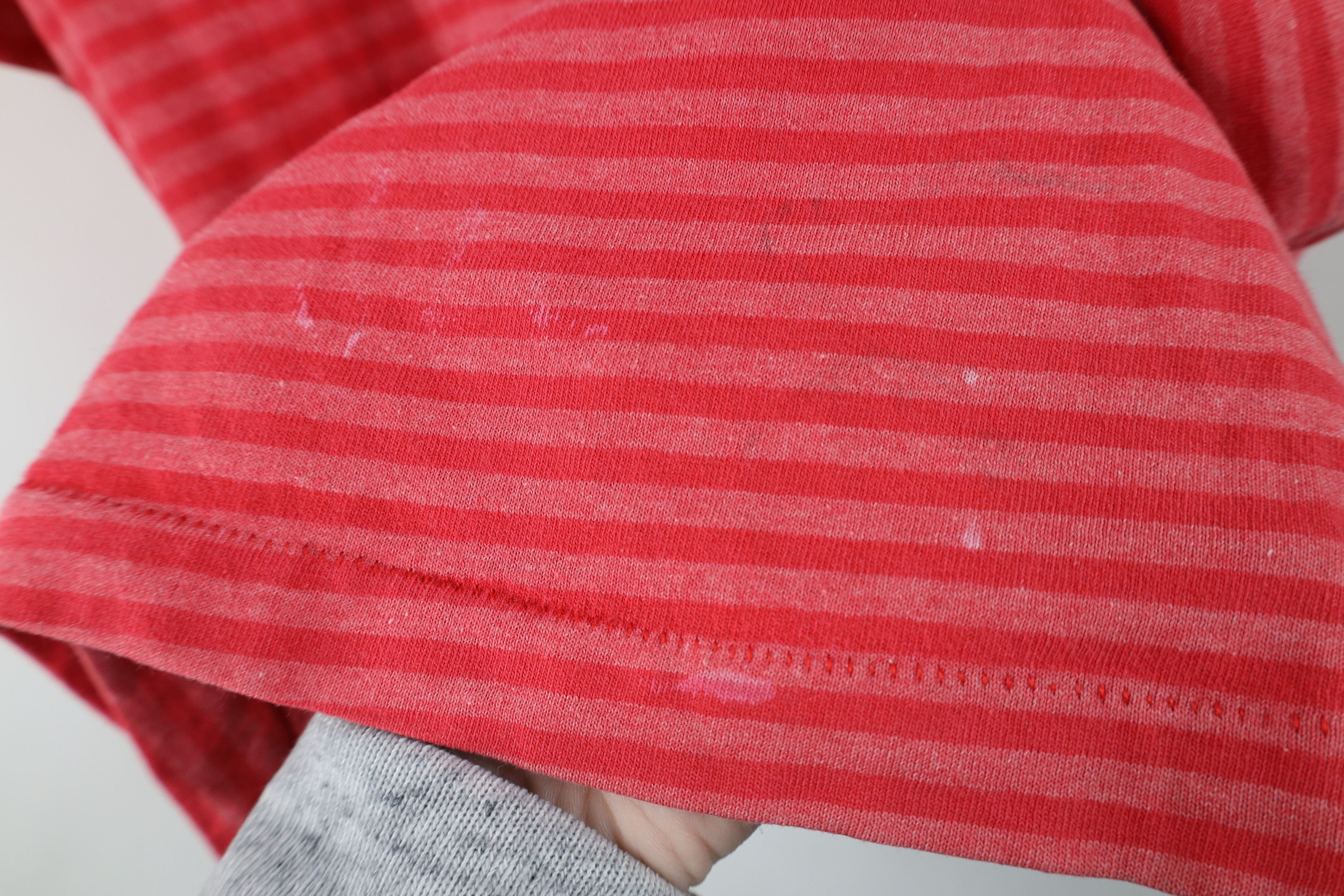 Vintage Vintage 90s Streetwear Striped Short Sleeve T-Shirt Red Pink Size US M / EU 48-50 / 2 - 7 Thumbnail
