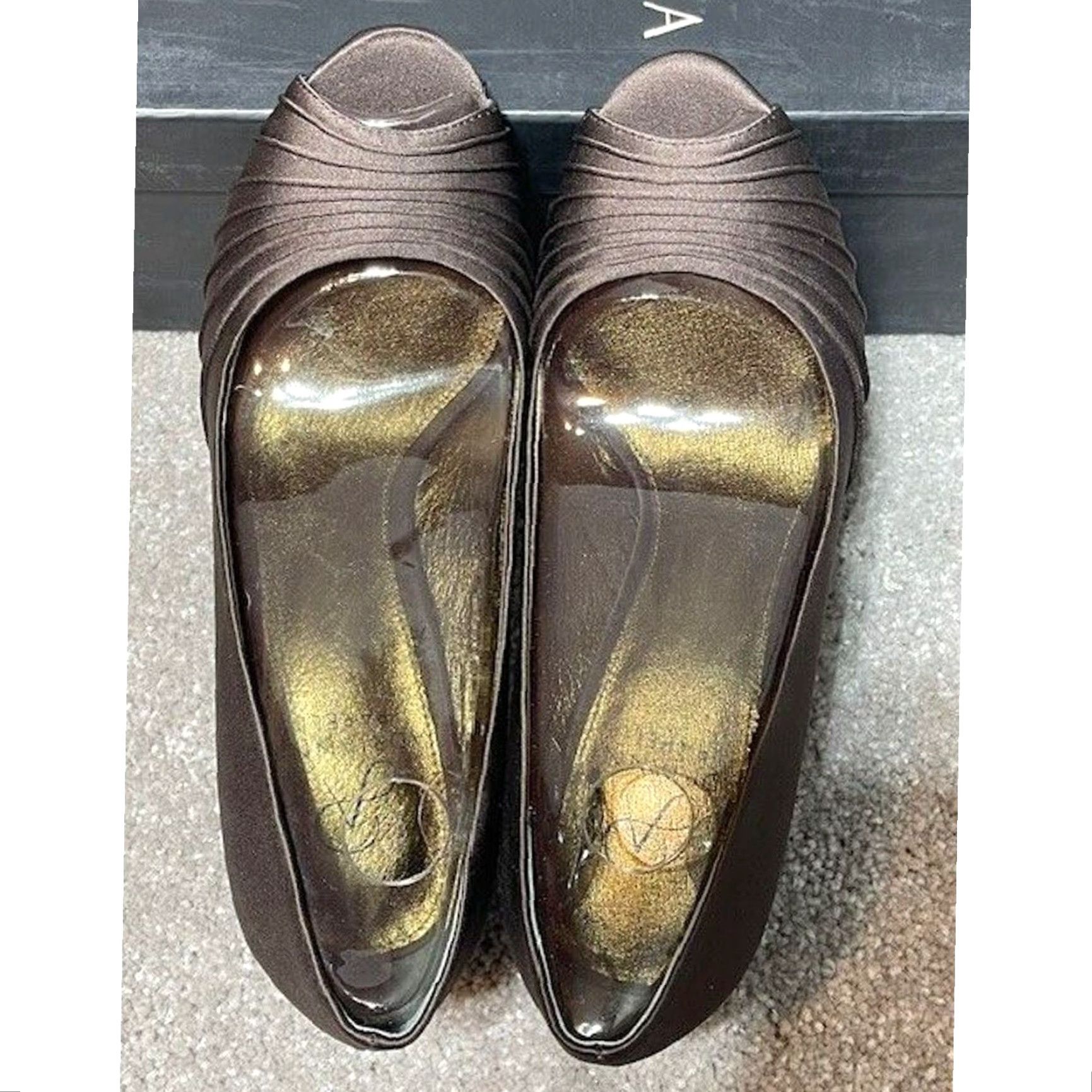 Adrianna Papell Adrianna Papell Heels Pump Stiletto 6M Lux Satin Leather Open Toe Peep Toe Women Formal Wedding Party Vintage No Size US 6 / IT 36 - 5 Thumbnail