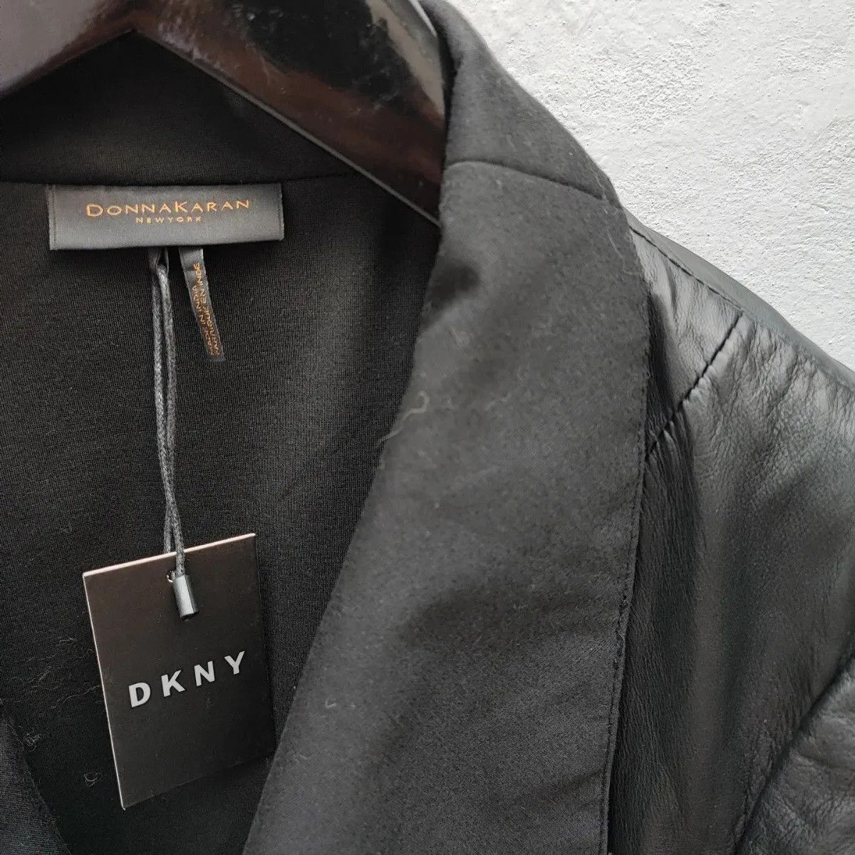 Donna Karan New York Leather Drape Blazer – FASHIONELLA