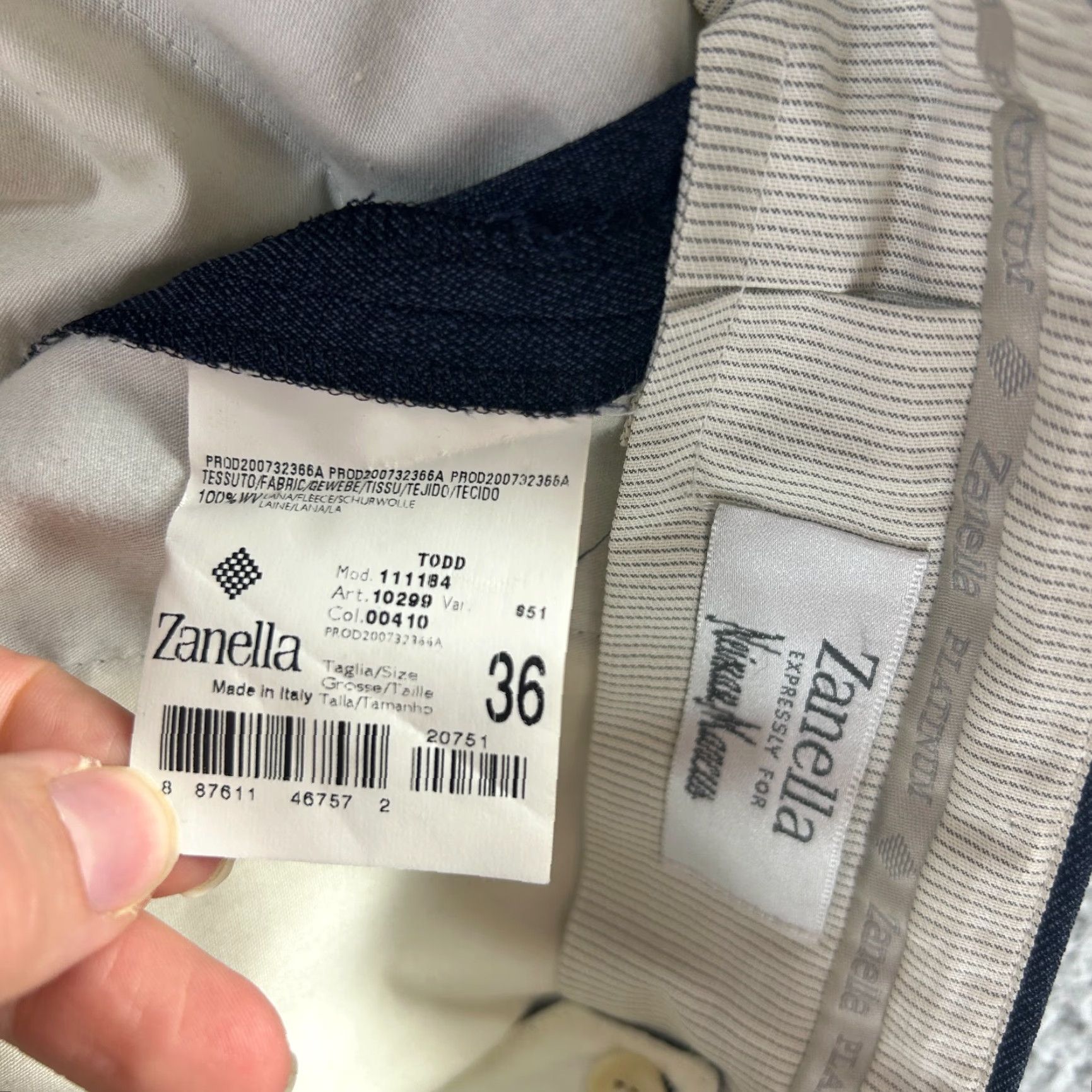 Zanella Zanella Mens Pants Blue Wool Dress Classic Slashes Pockets 36 Regular Size 36 Size US 36 / EU 52 - 4 Thumbnail
