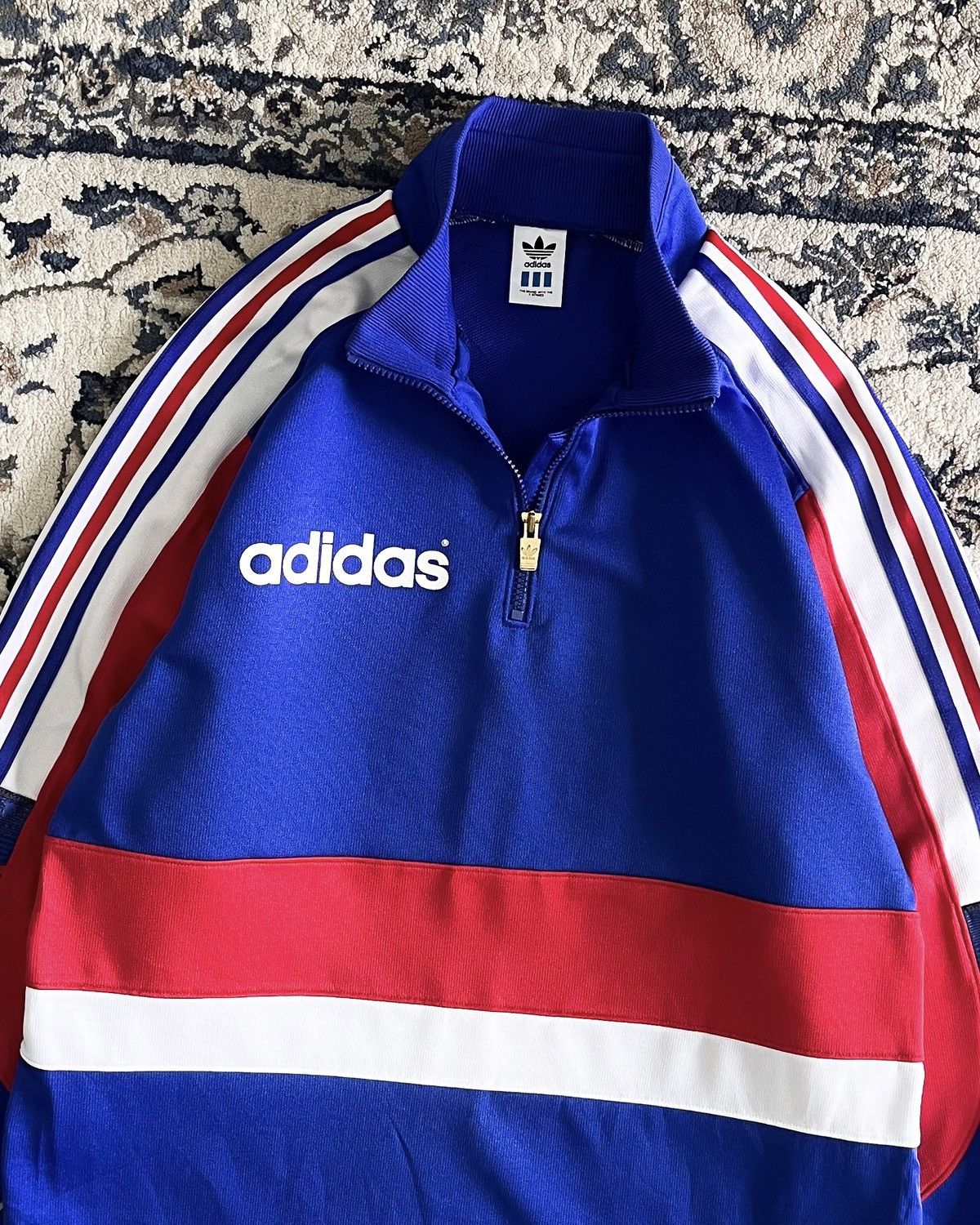 Adidas Vintage Adidas 3 Stripes Half Zip Jacket Size US M / EU 48-50 / 2 - 2 Thumbnail