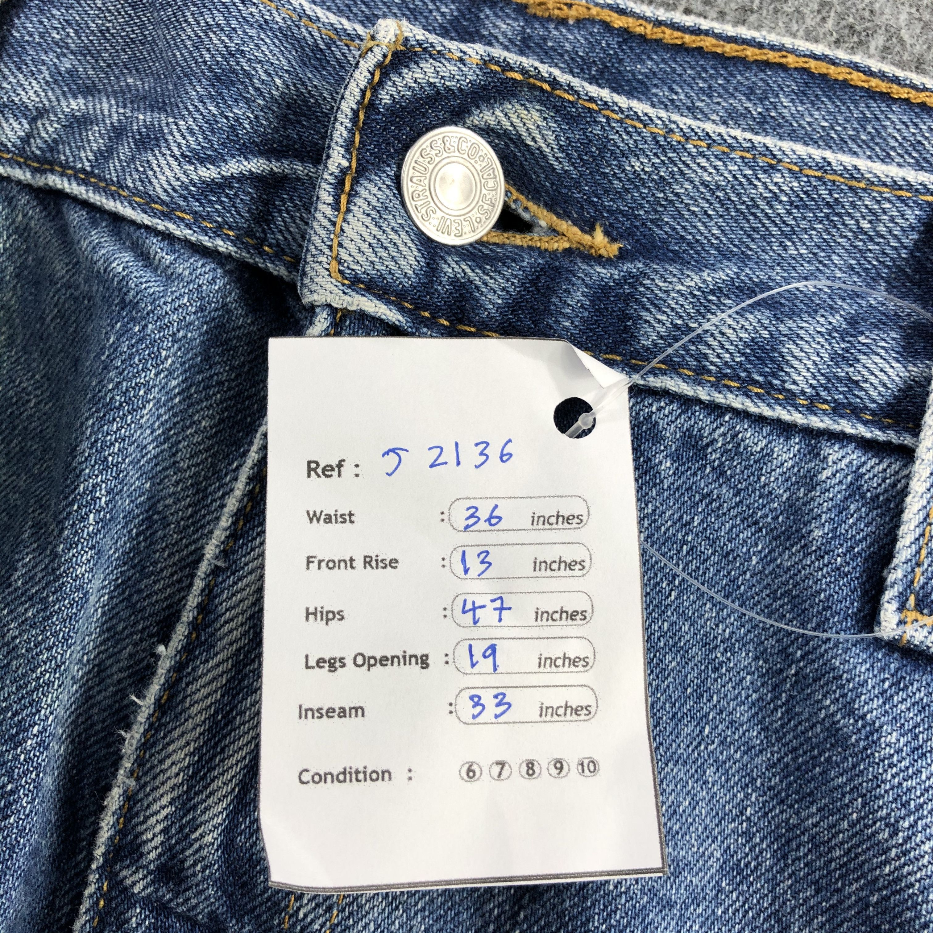 Levi's Vintage 90s Blue Wash Levis 505 Jeans-J2136 Size US 36 / EU 52 - 12 Thumbnail
