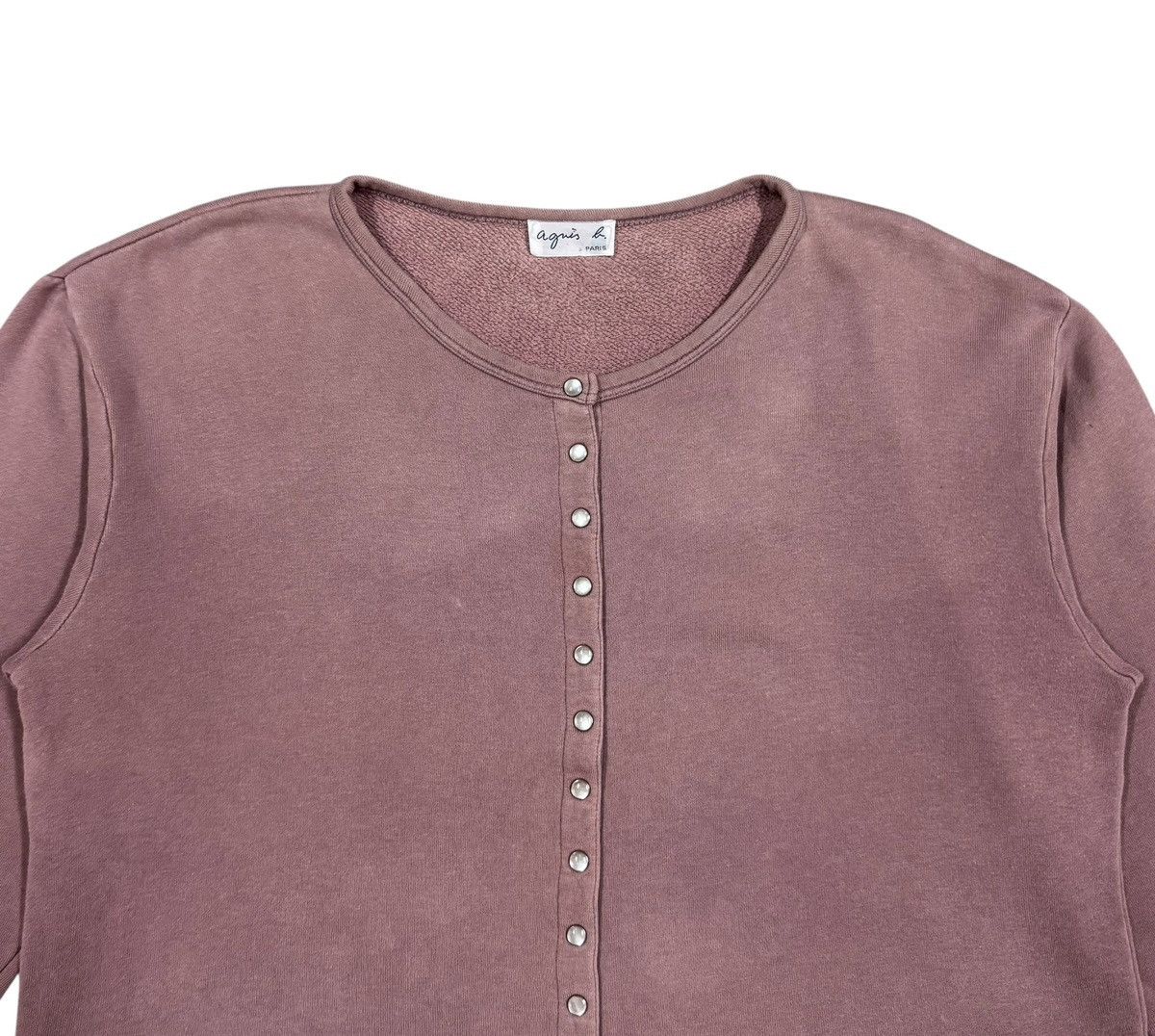 agnes b. Vtg🔥90’s Iconic Cardigan Cotton Pearl Snap Button Size M / US 6-8 / IT 42-44 - 3 Thumbnail