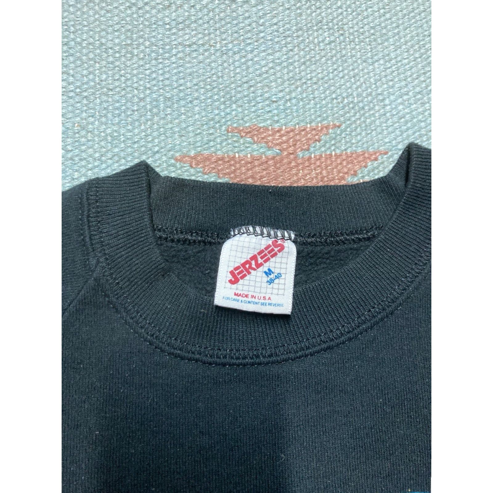 Jerzees VINTAGE 80s Jerzees Sweatshirt Lone Wolf Moon Night Stars Forest Animal Medium Crewneck Men Green Size US M / EU 48-50 / 2 - 5 Thumbnail
