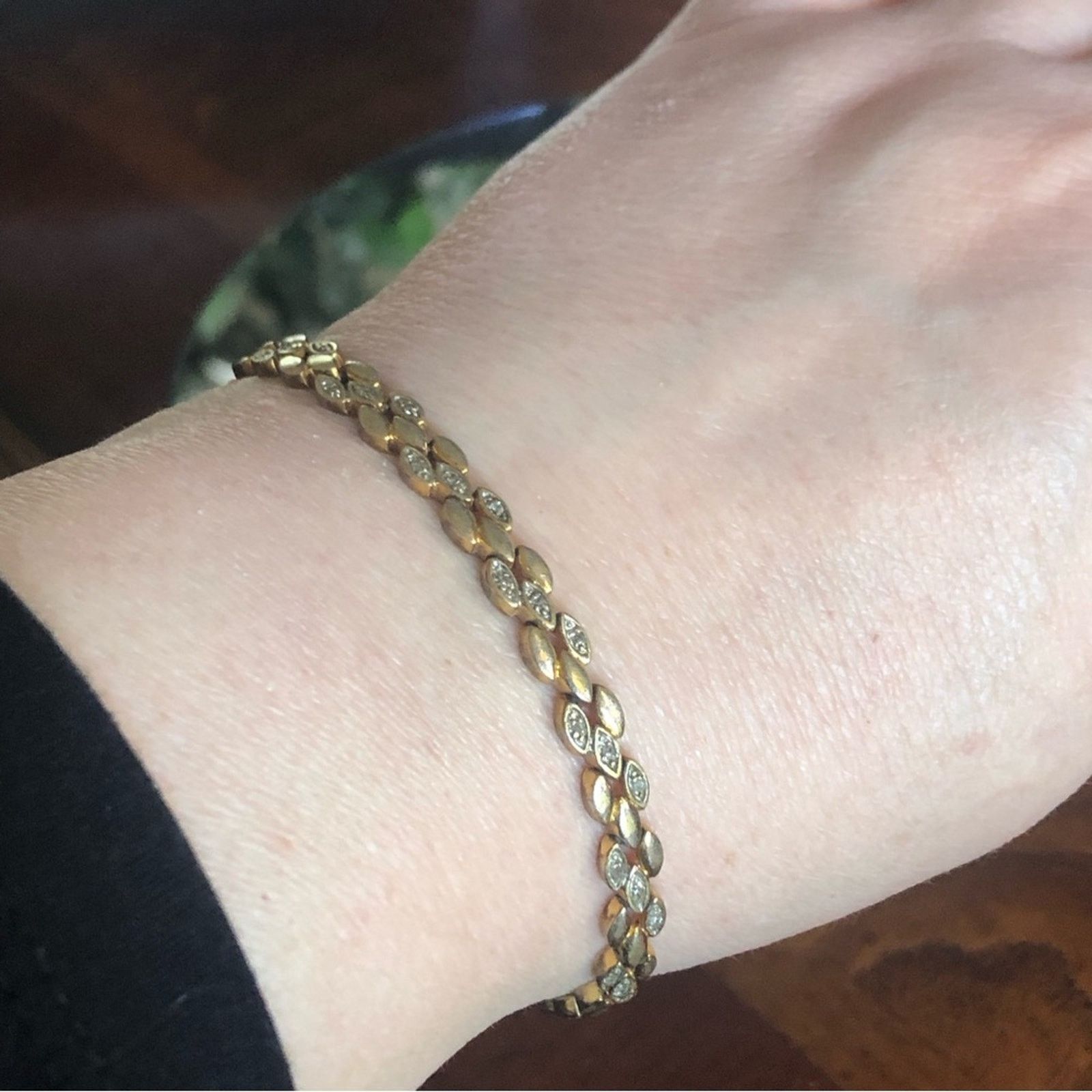 Vintage Vintage SETA genuine diamond gold link bracelet Size ONE SIZE - 1 Thumbnail
