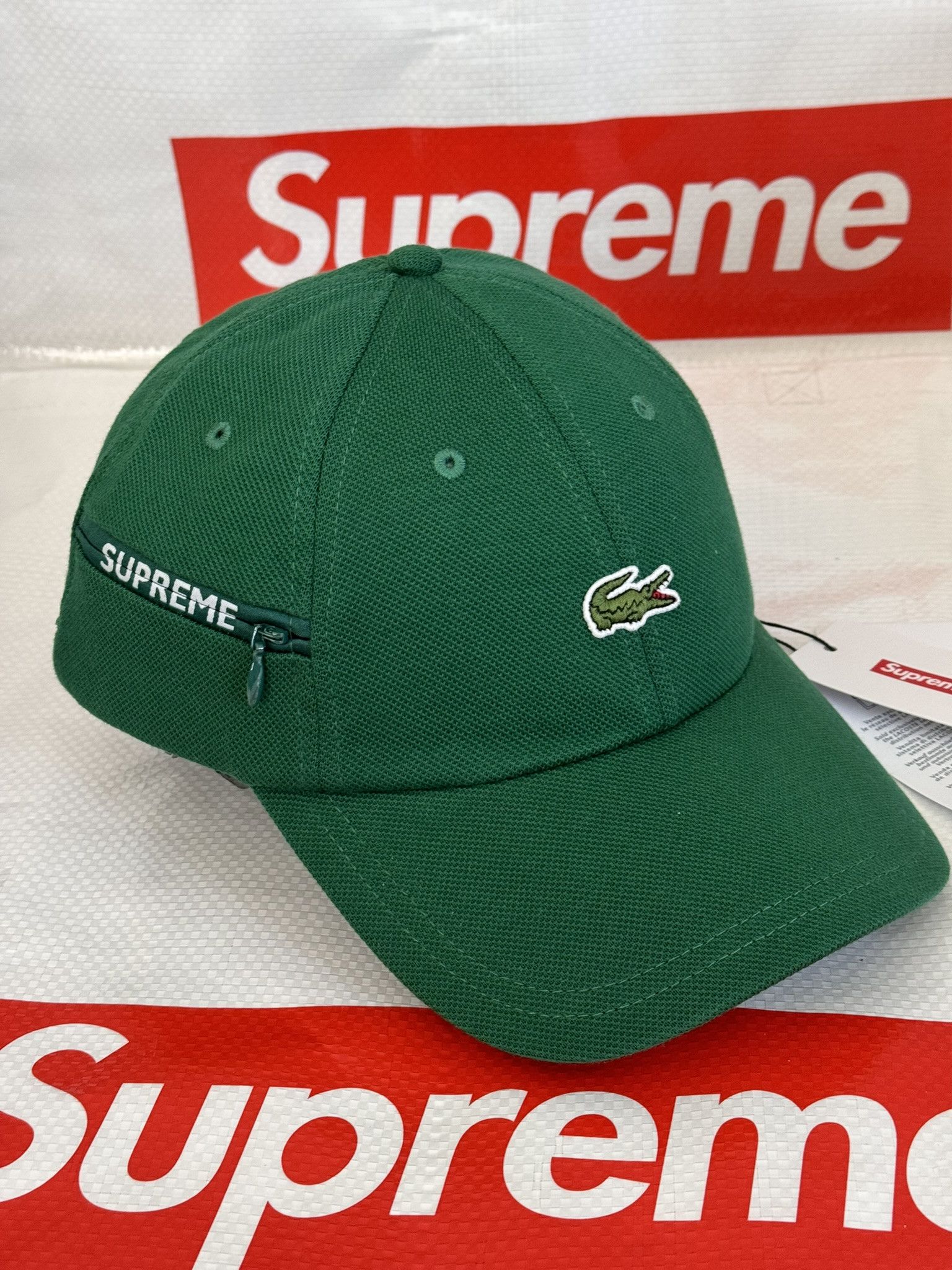 Supreme Supreme LACOSTE Pique 6-Panel Green hat cap | Grailed