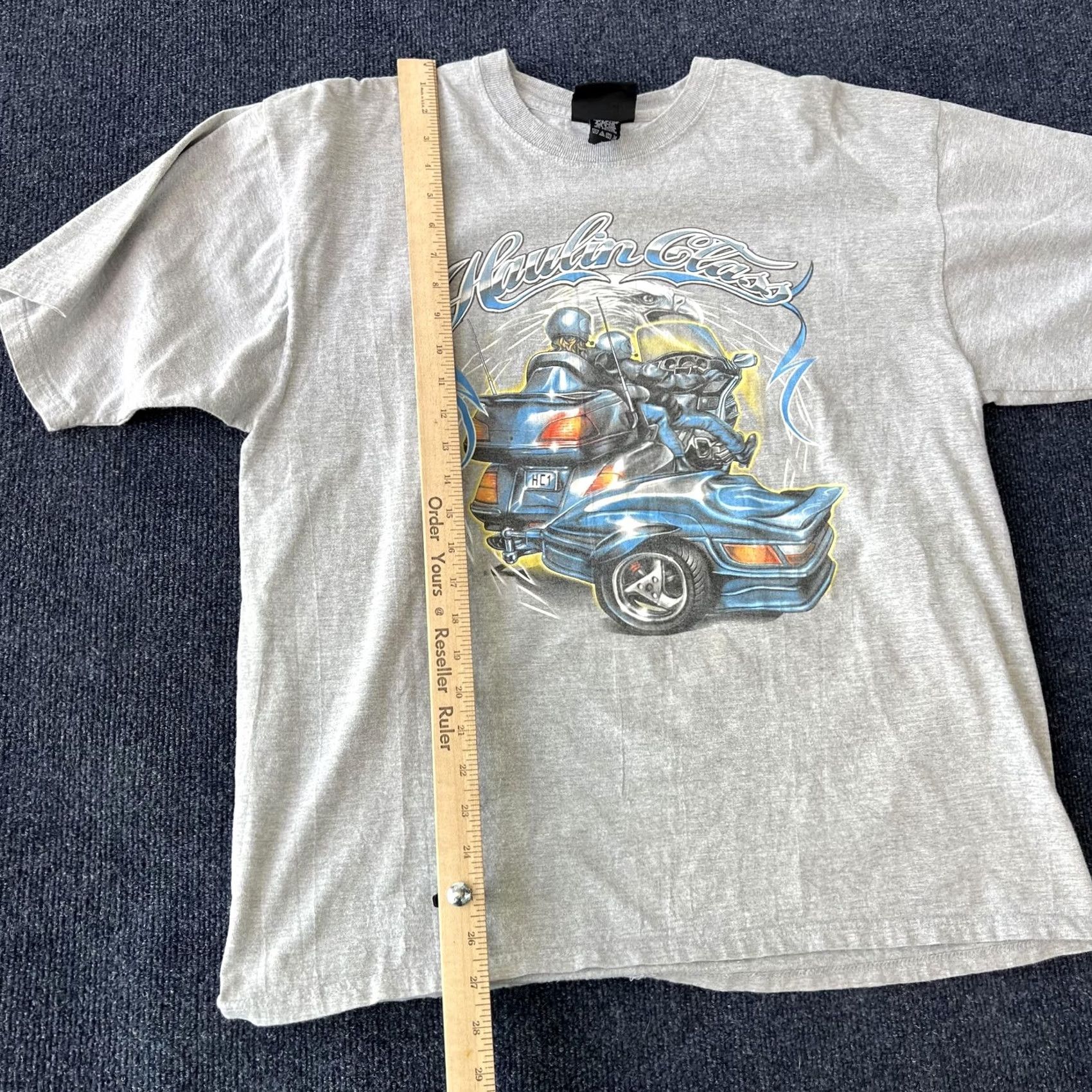 Vintage Vintage American Biker Shirt Mens XL Haulin Class Graphic Tee Short Sleeve Crew Neck Cotton Polyester Gray Size US XL / EU 56 / 4 - 5 Thumbnail