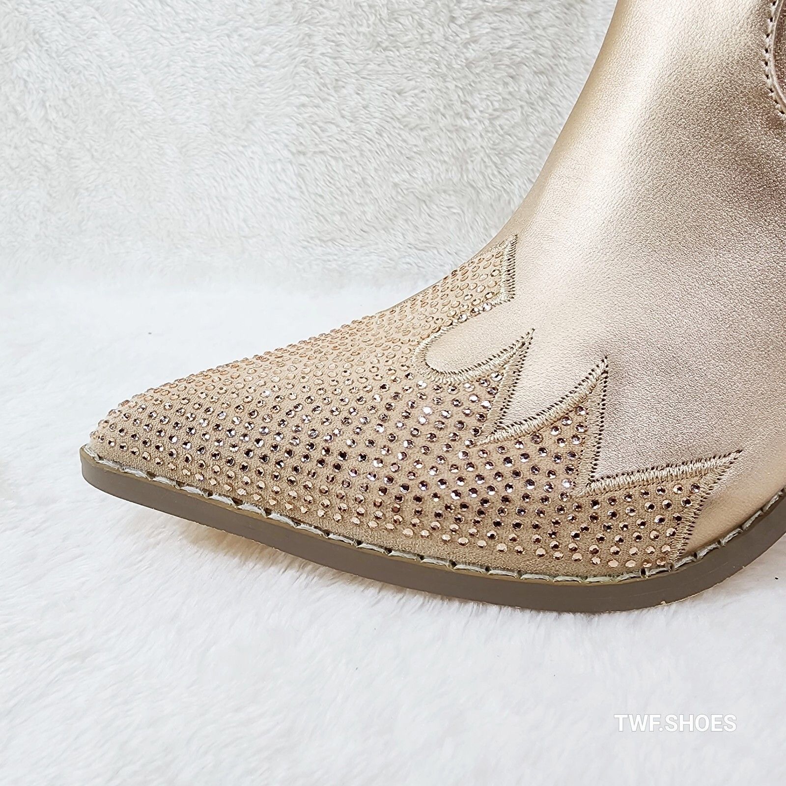 Other Flash Brush Metallic Matte Rhinestone Western Knee High Cowg Size US 10 / IT 40 - 2 Thumbnail