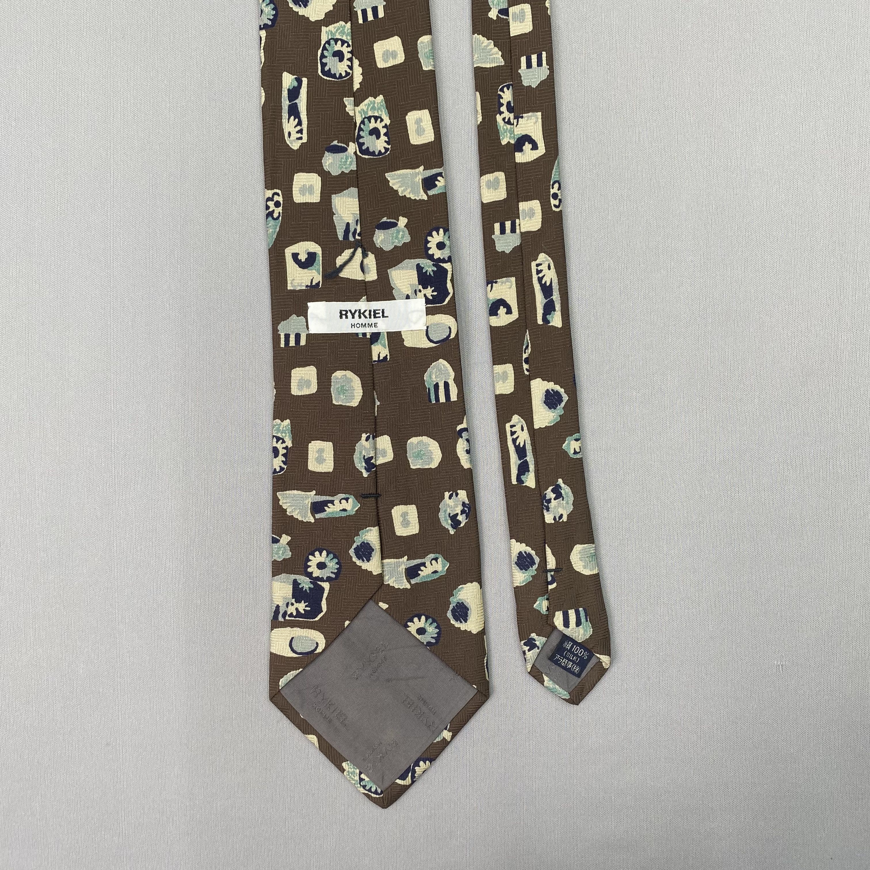 Japanese Brand Vintage Sonia Rykiel Homme SILK Necktie Cravate Pure Silk Size ONE SIZE - 6 Thumbnail