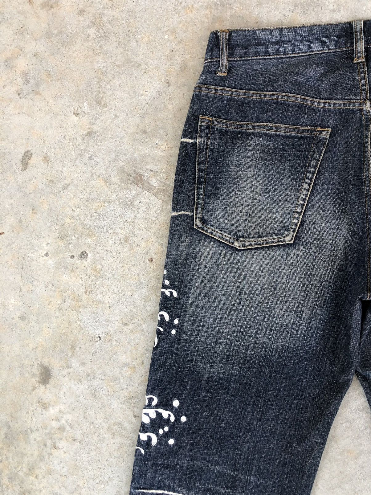Karakuri Tamashii Karakuri Tamashii Embroidered Jeans Distressed Jeans Size US 31 - 9 Thumbnail