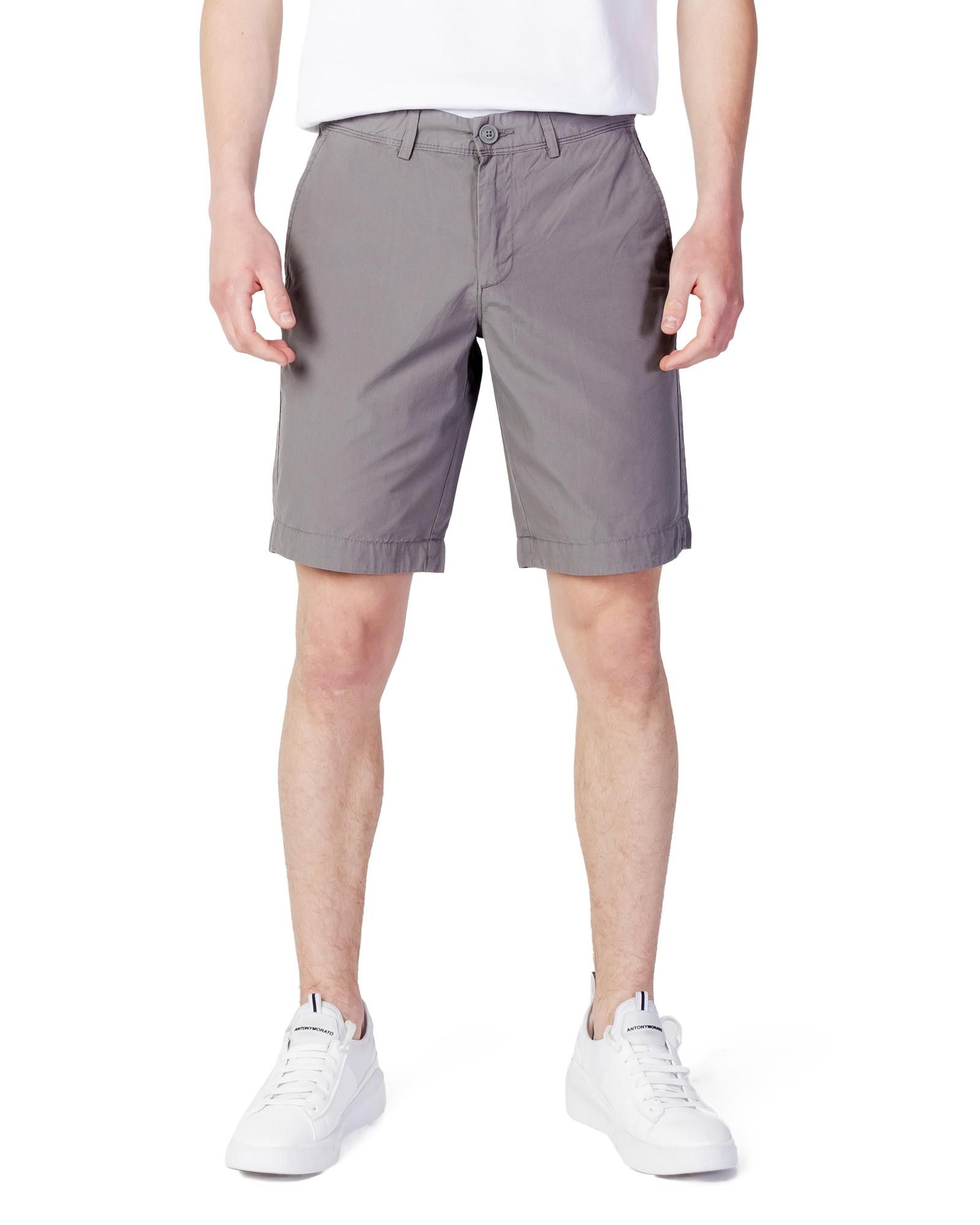 image of Napapijri Cotton Zip And Button Shorts in Grey, Men's (Size 34)