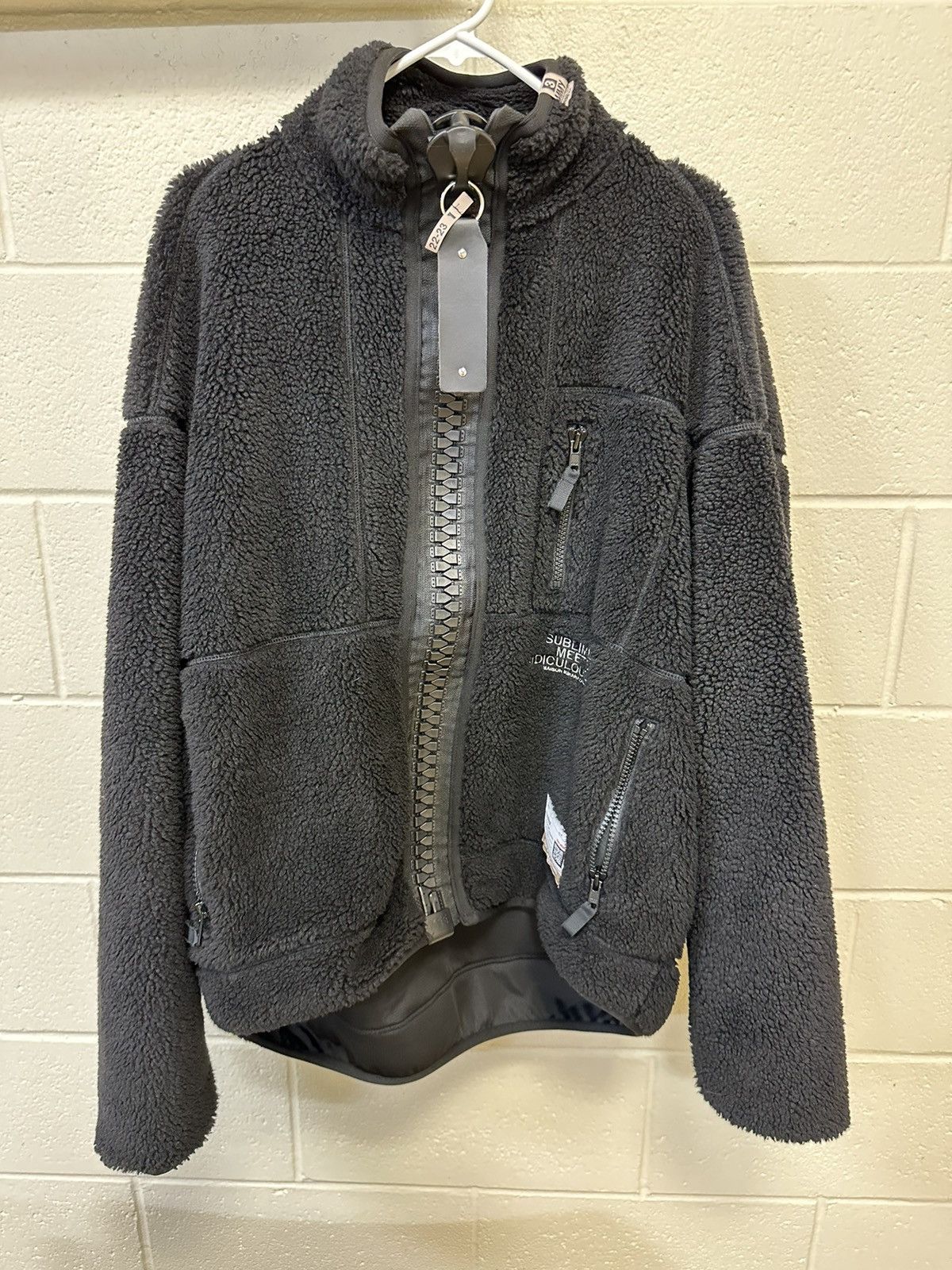 image of Maison Mihara Yasuhiro Big Zipper Fleece in Black, Men's (Size Medium)