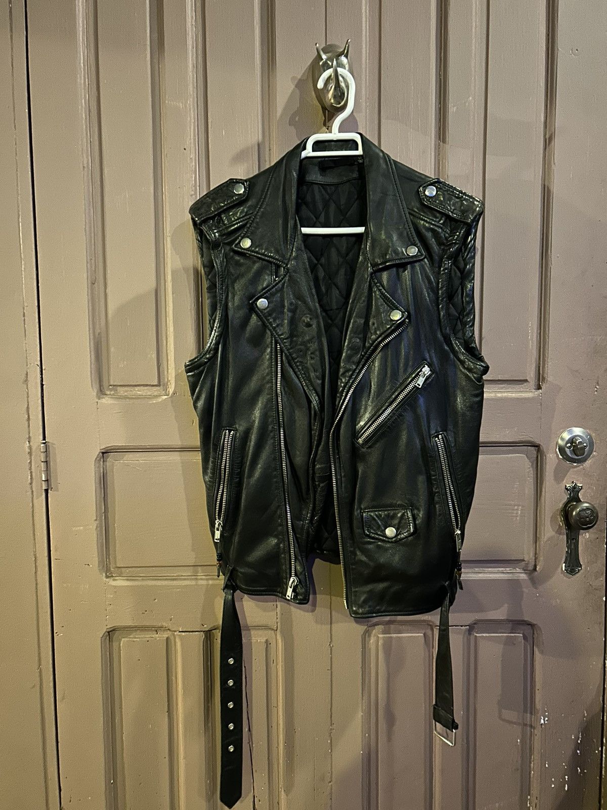 Blk Dnm Blk leather vest Size 38L - 5 Thumbnail