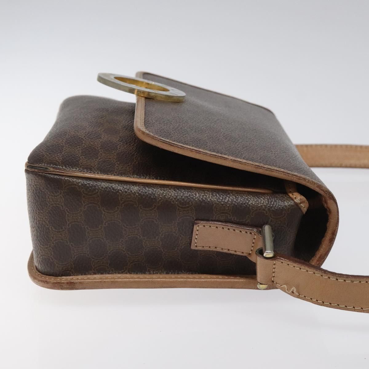 Celine CELINE Macadam Canvas Circle Shoulder Bag Pvc Leather Brown Size ONE SIZE - 4 Thumbnail