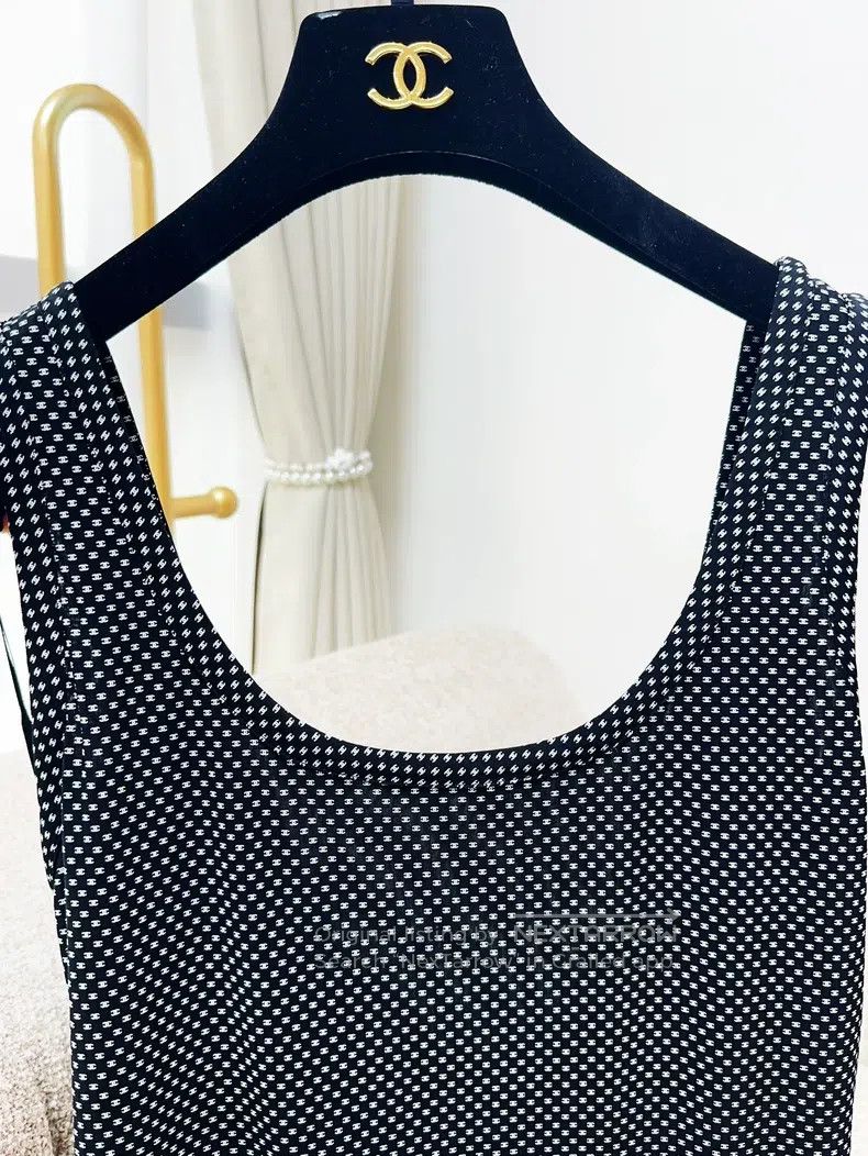 Chanel Chanel 24B black full-print small logo long dress Size XS / US 0-2 / IT 36-38 - 3 Thumbnail