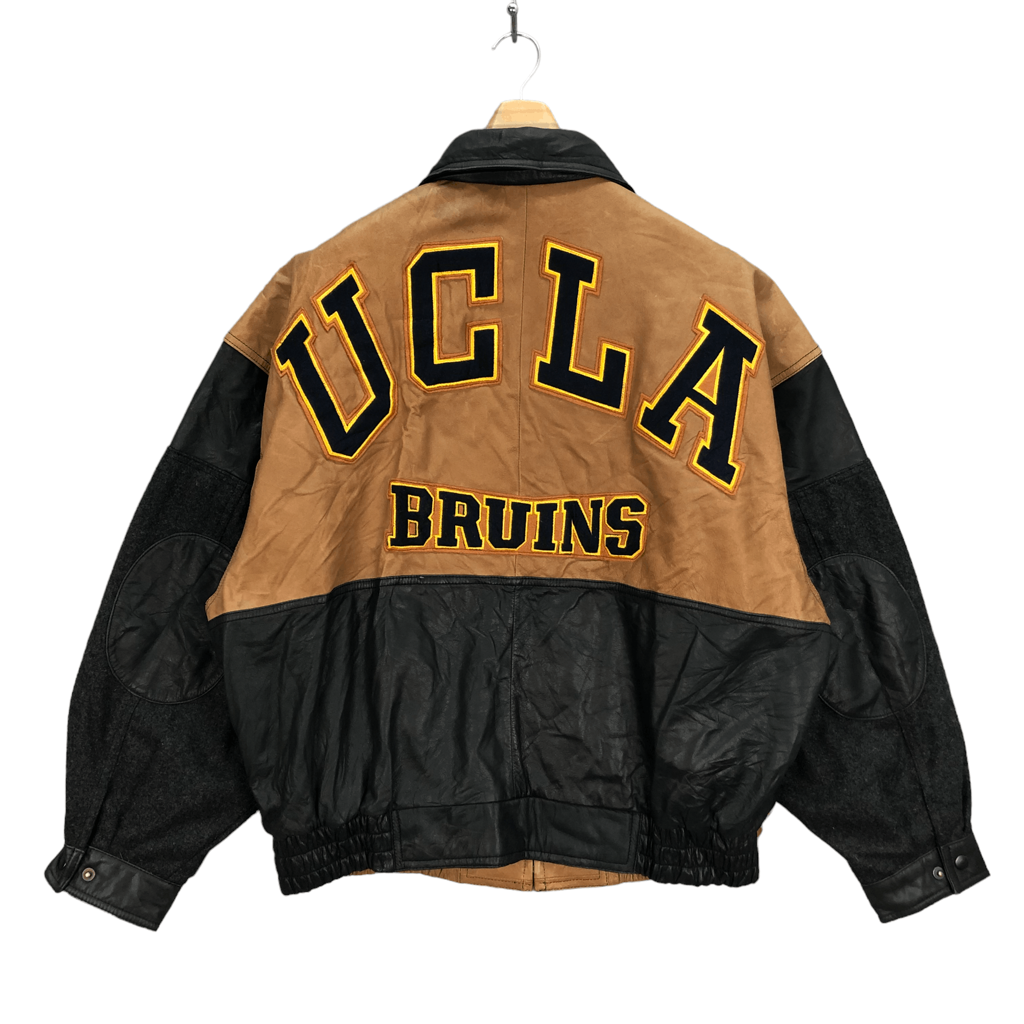 Japanese Brand J ELKINS BY ALAMO UOMO UCLA BRUINS WOOL LEATHER JACKET #6343 Size US XL / EU 56 / 4 - 1 Thumbnail