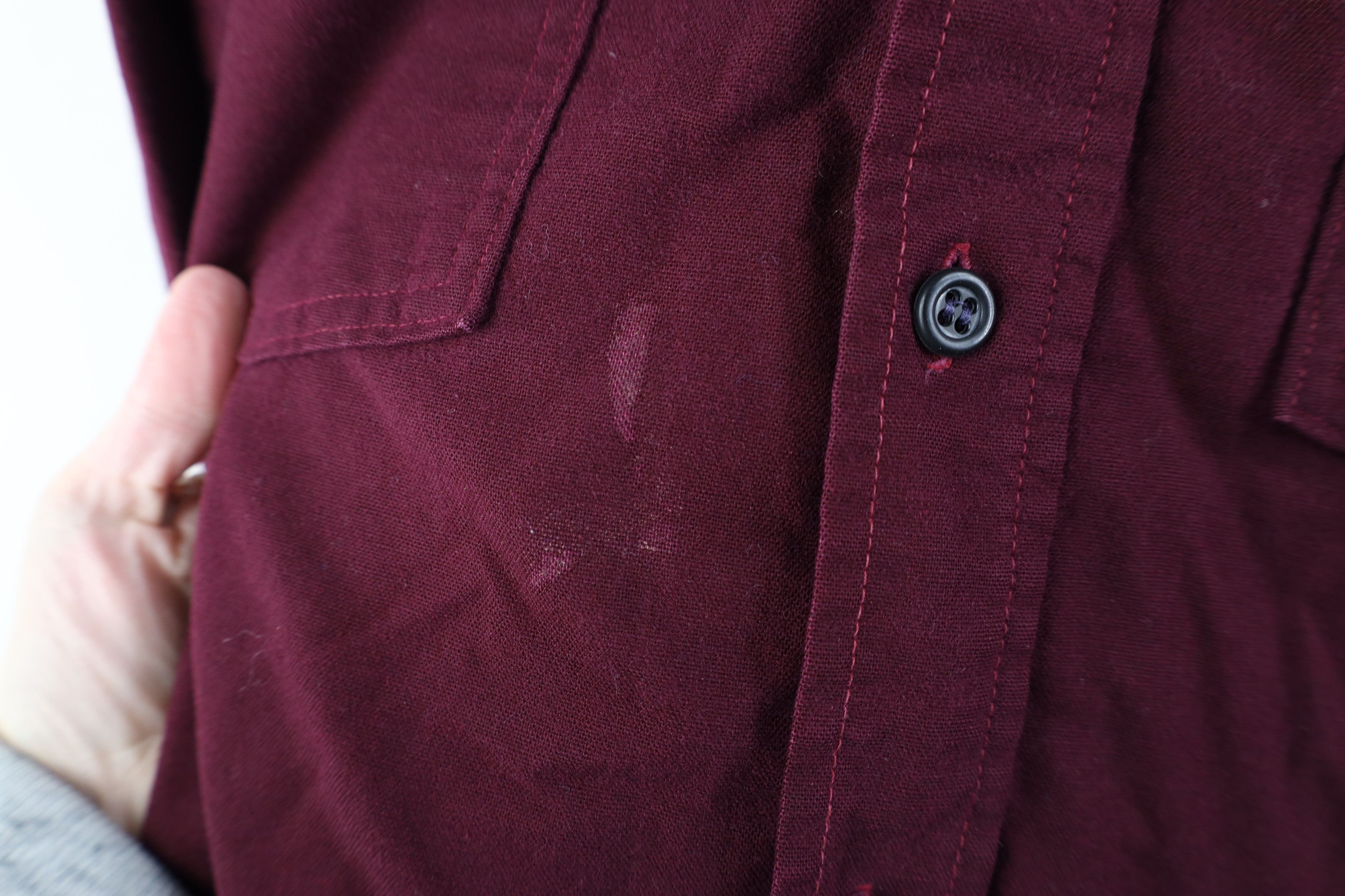 Vintage Vintage 70s Streetwear Chamois Cloth Button Shirt Maroon USA Size US XXL / EU 58 / 5 - 5 Thumbnail