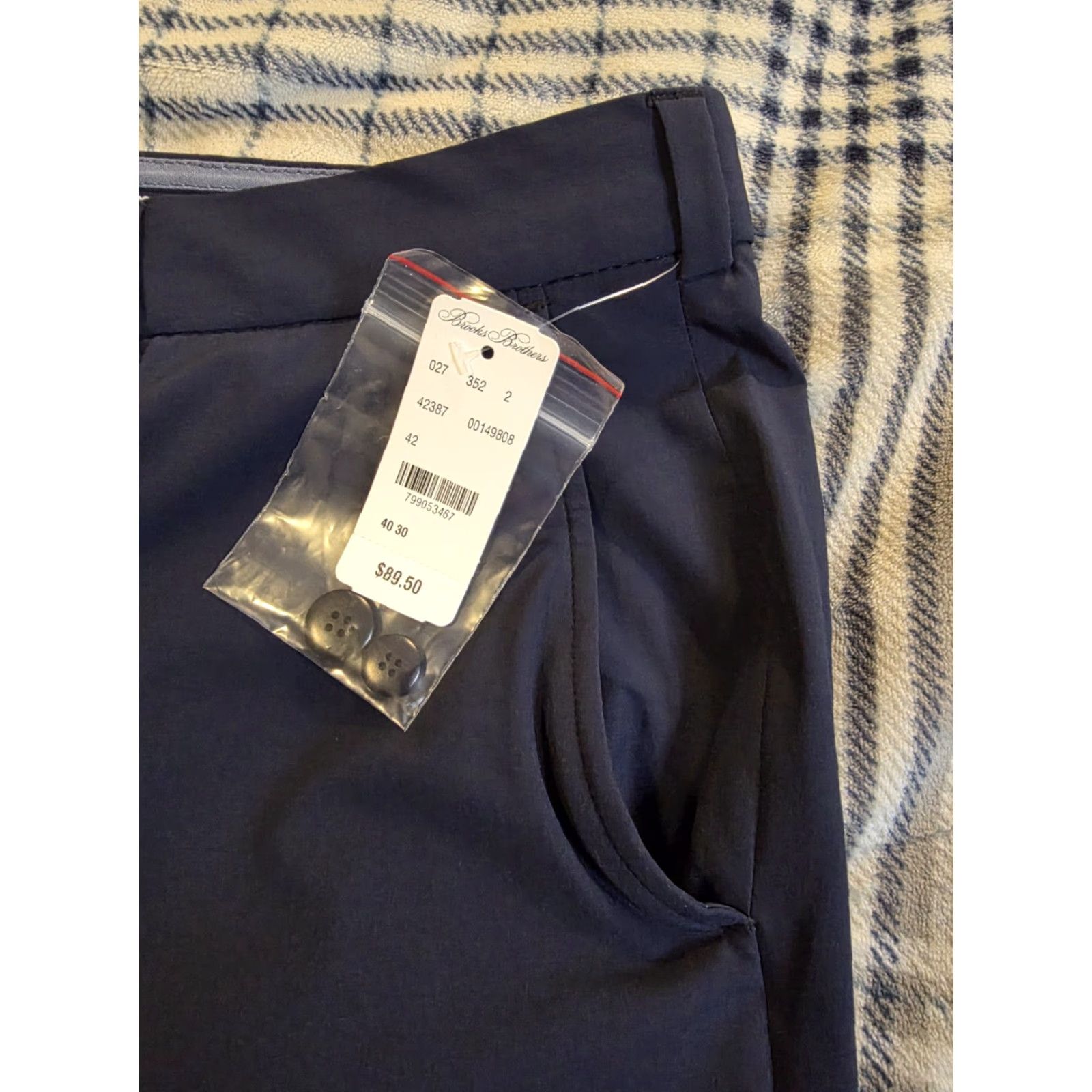 Brooks Brothers Brooks Brothers Performance Tech Chino Pants Blue Regular 40x30 Mens Stretch Breathable Flat Front Straight NWT Size US 40 / EU 56 - 5 Thumbnail