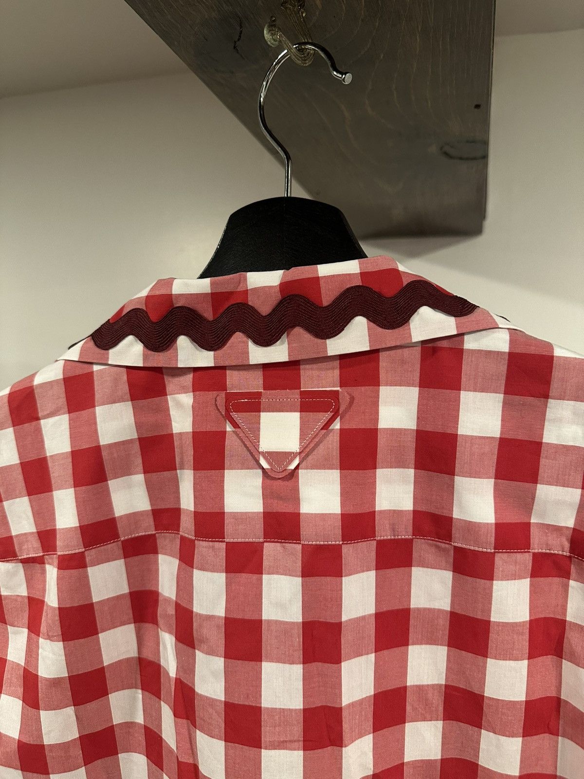 Prada Prada Red Gingham Shirt SS23 Size US L / EU 52-54 / 3 - 6 Thumbnail